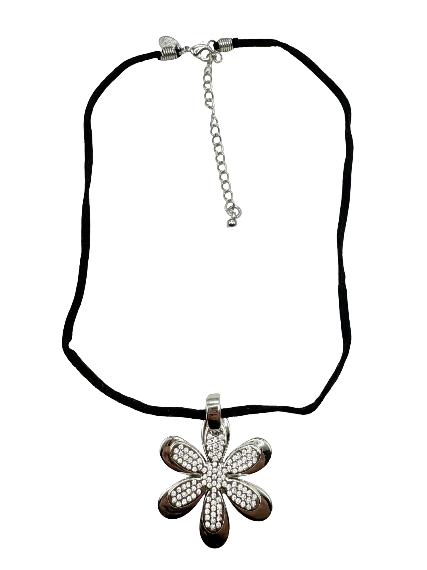 Vintage Crystal Flower on Fine Chain