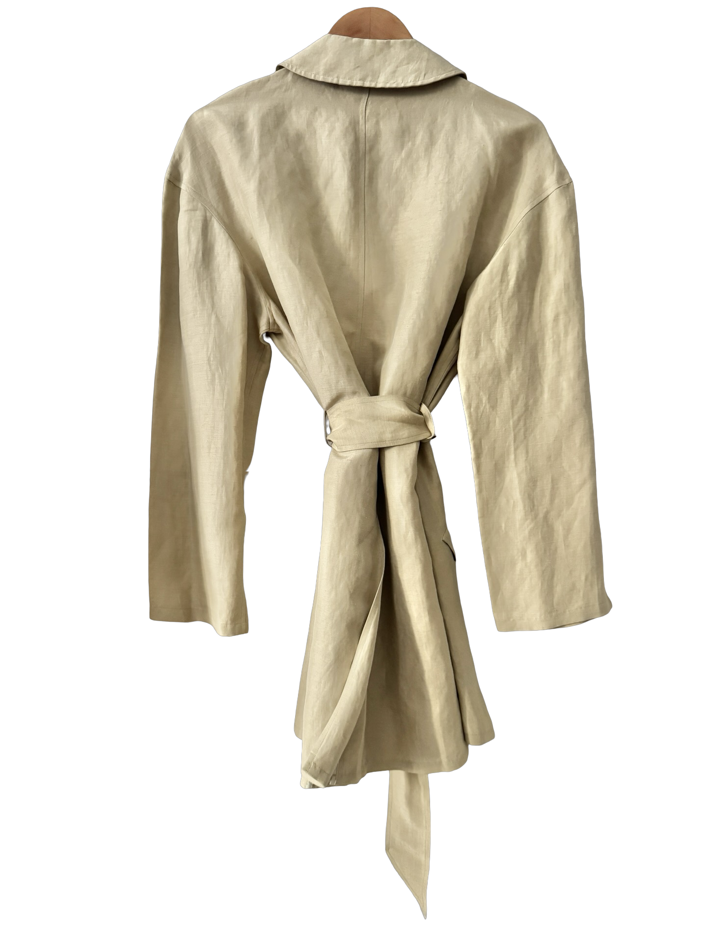 Vintage 90s Buttercream Belted Trench Coat (M)