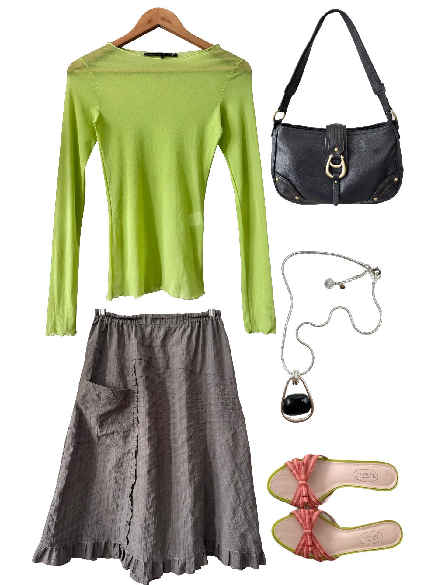 Vintage Y2K Lime Sorbet Mesh Top (S)
