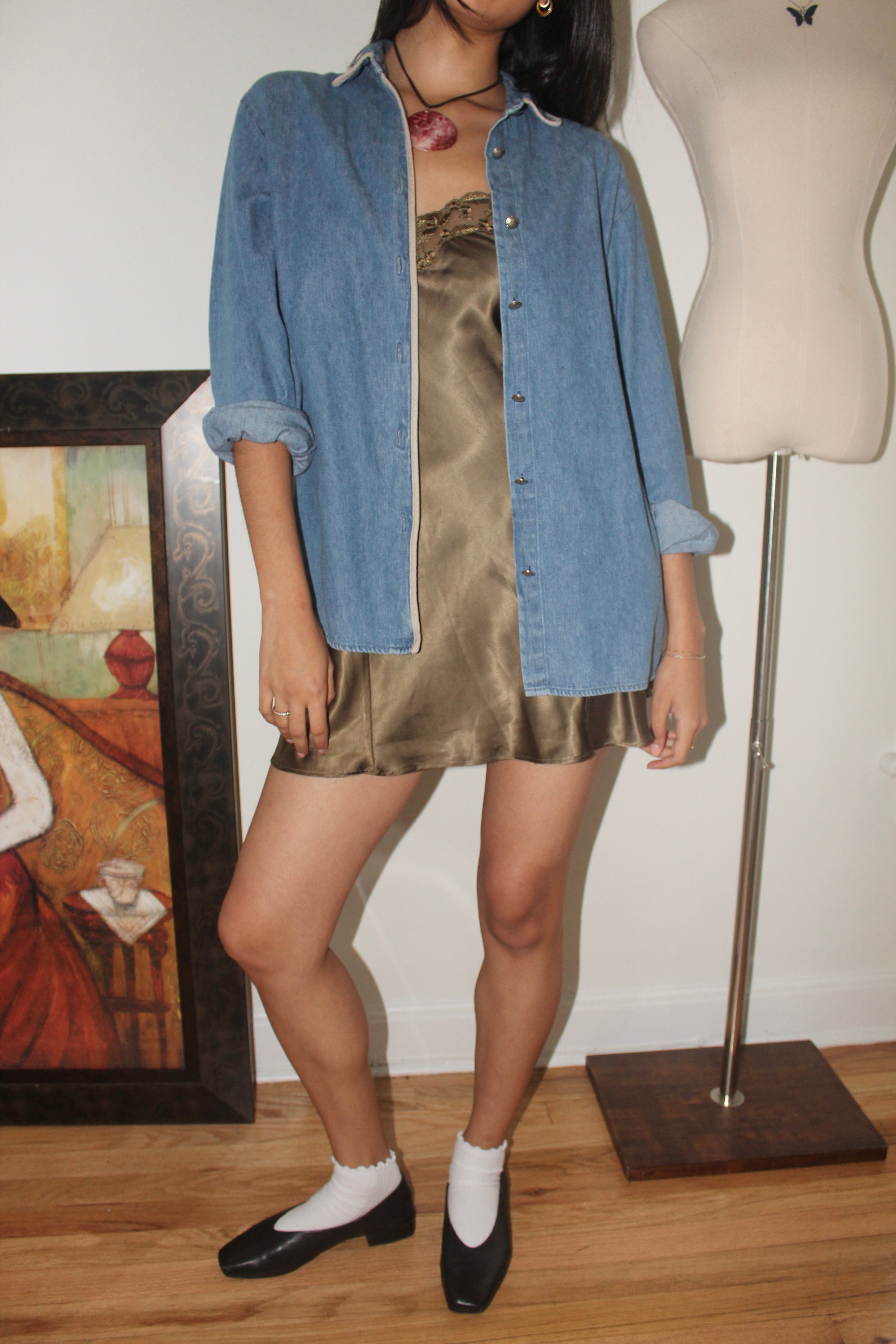 Vintage 90s Classic Denim Button Up (M)