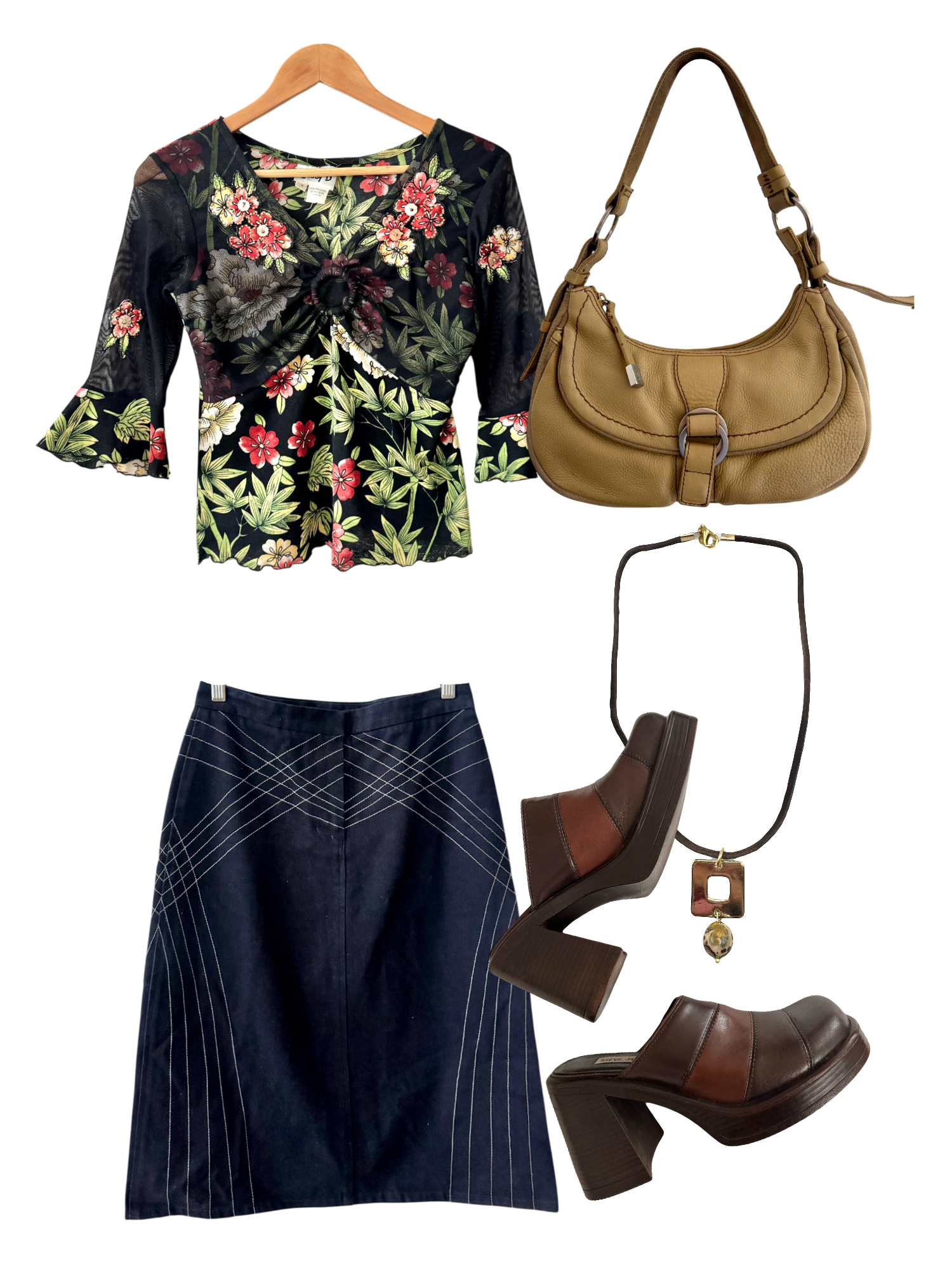 Vintage 90s Romantic Sheer Garden Top (S/M)