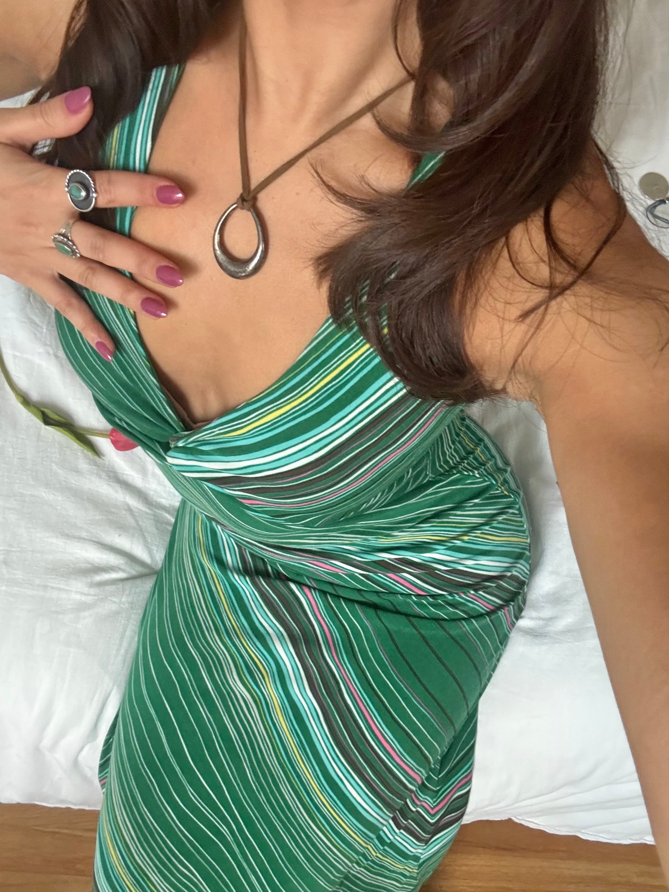 Vintage Brown Suede Cord Abstract Drop Necklace