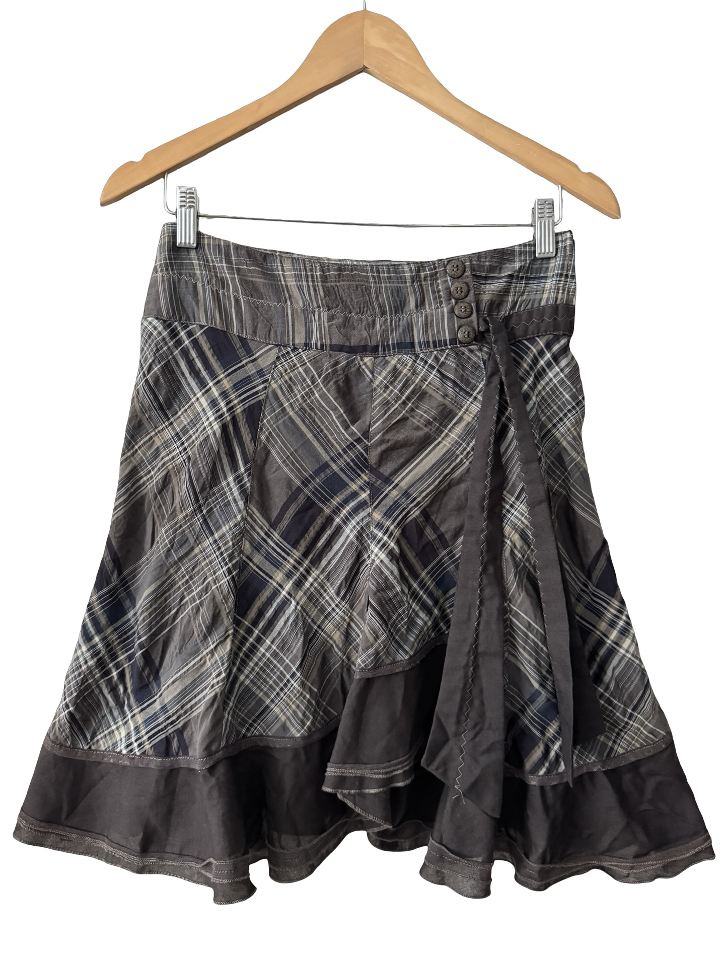 Vintage Y2K Schoolgirl Plaid Fluted Skirt (XS)