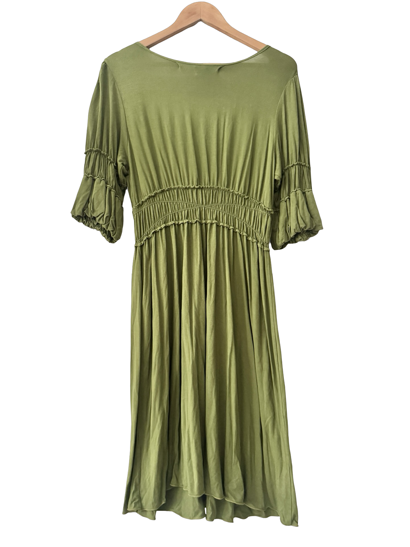 Vintage Y2K Max Studio Olive Babydoll Dress (L)