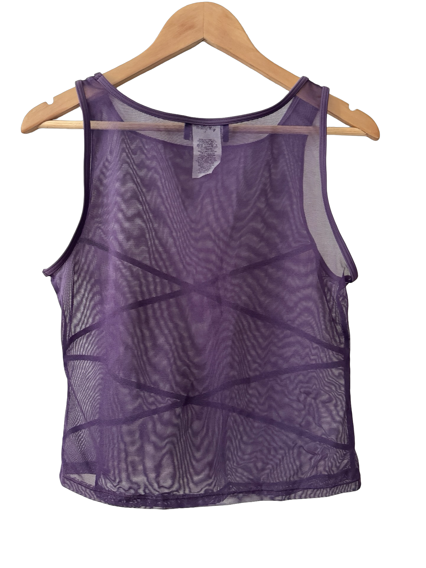 Vintage Y2K Plum Mesh Illusion Tank (M)