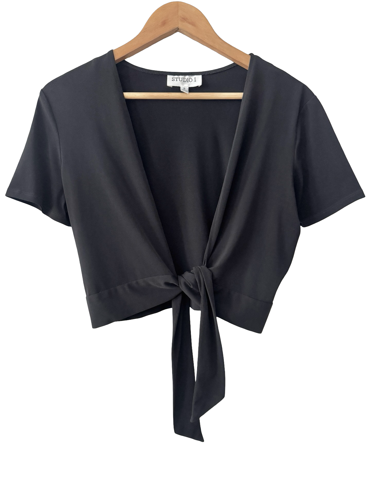 Vintage Studio One Black Tie Front Cropped Bolero (M/L)