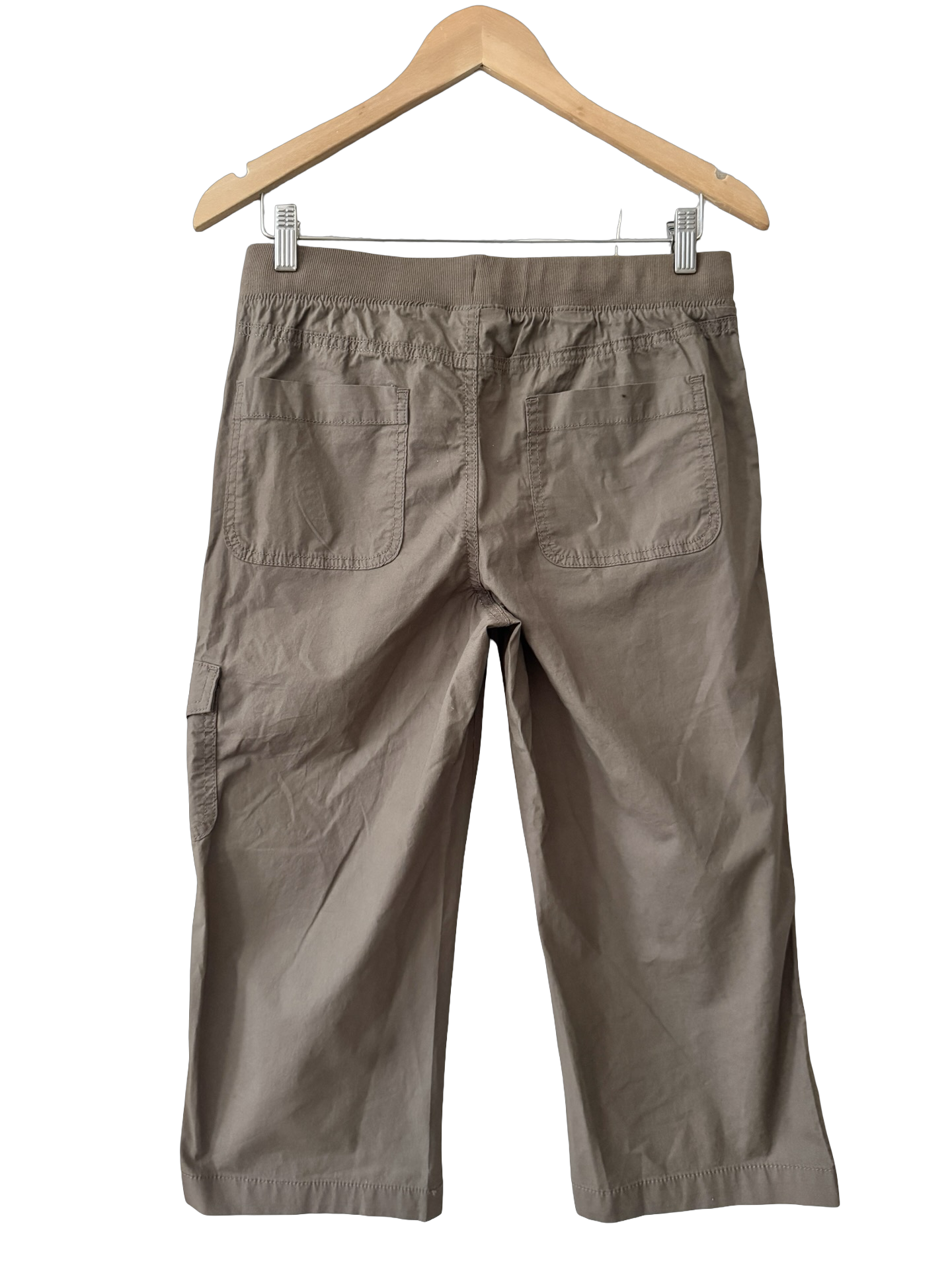 Vintage Mocha Cotton Cargo Capri Pants (S)