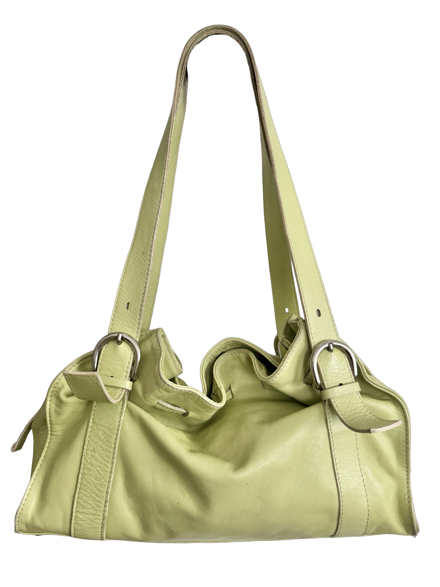 Vintage Y2K Pistachio Italian Leather Slouch Bag
