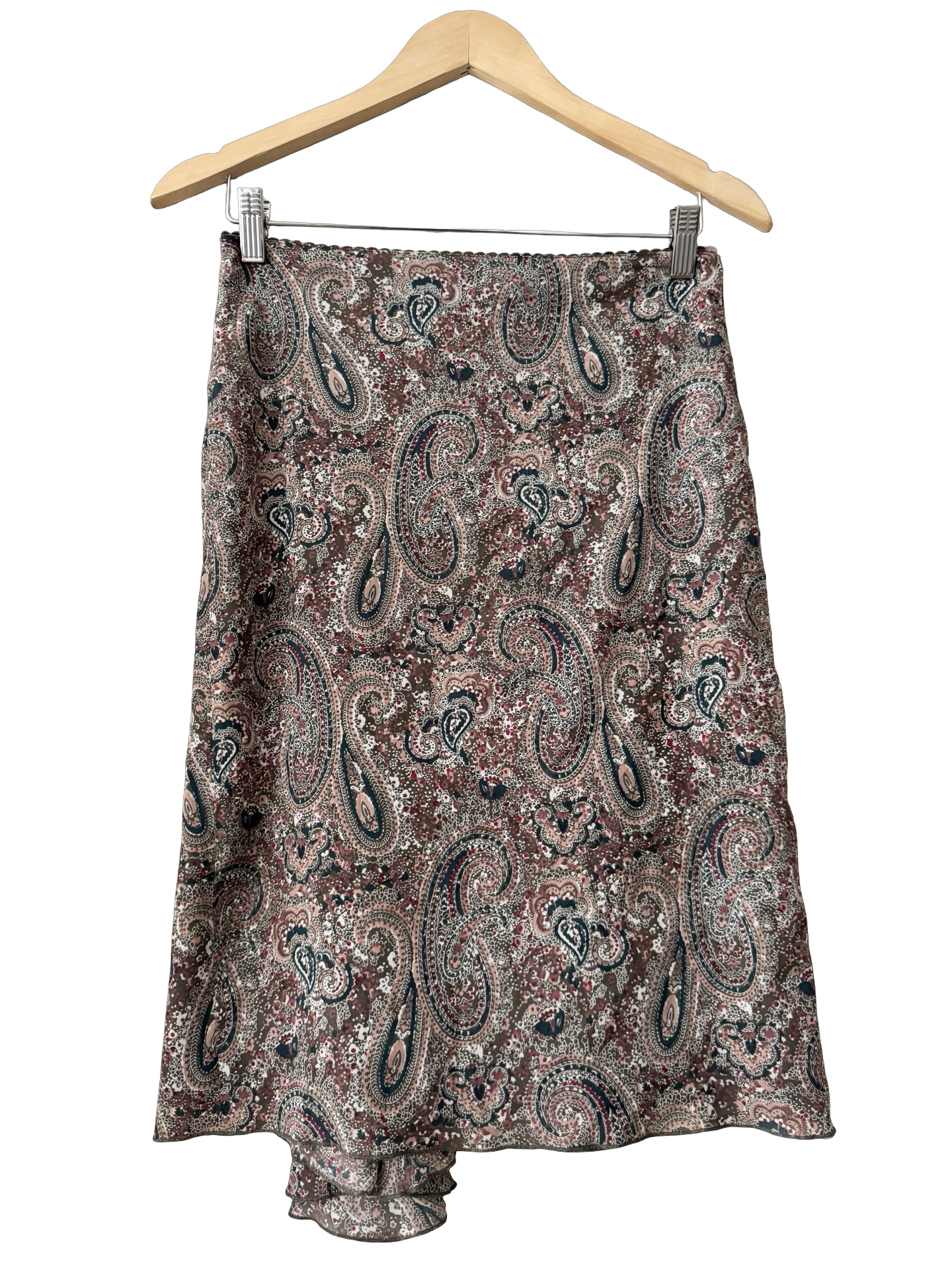 Vintage Y2K Café Paisley Midi Skirt (S)