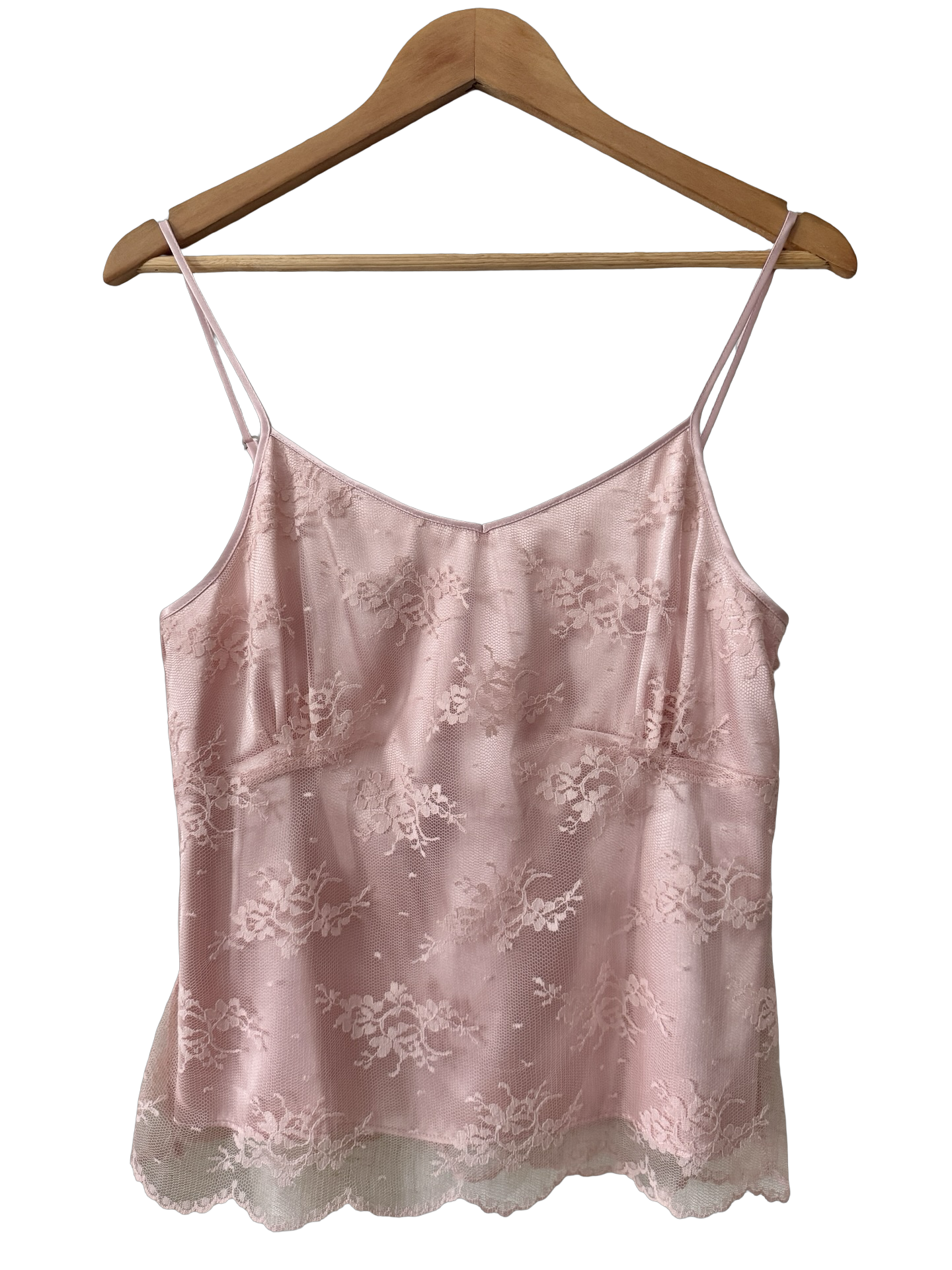 Vintage Y2K Ballet Pink Lace Camisole (S-M)