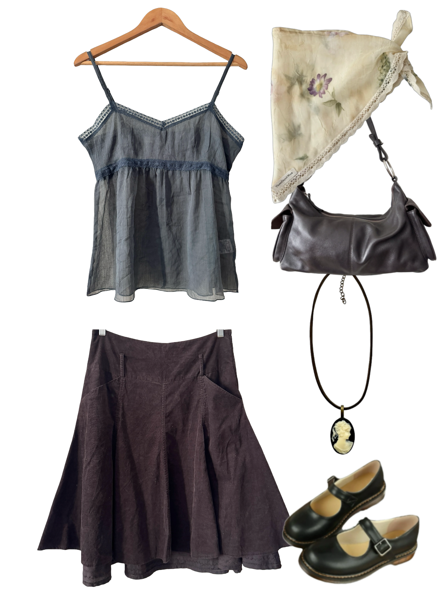 Vintage Y2K French Bohemian City Girl Midi Skirt (M)