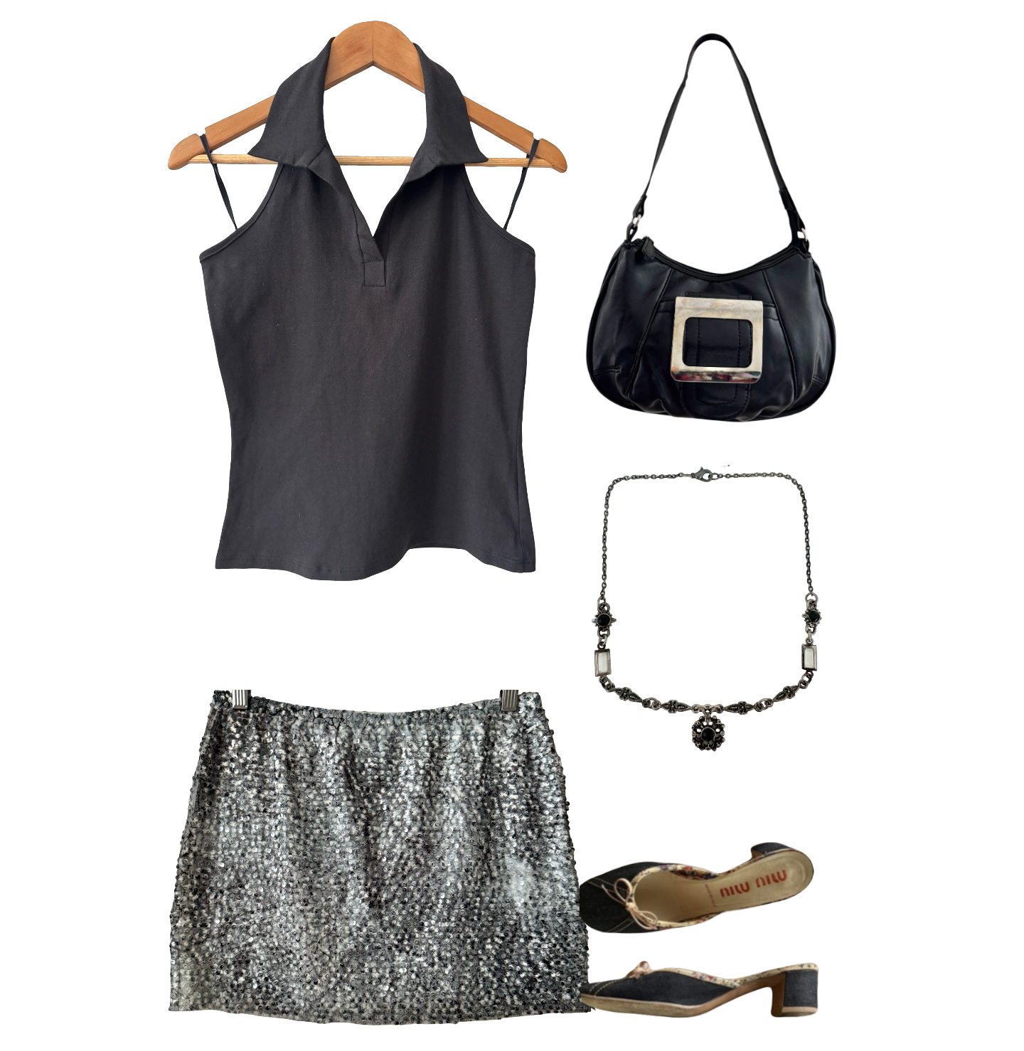 Vintage Y2K Rave Dark Chocolate Halter Top (M/L)