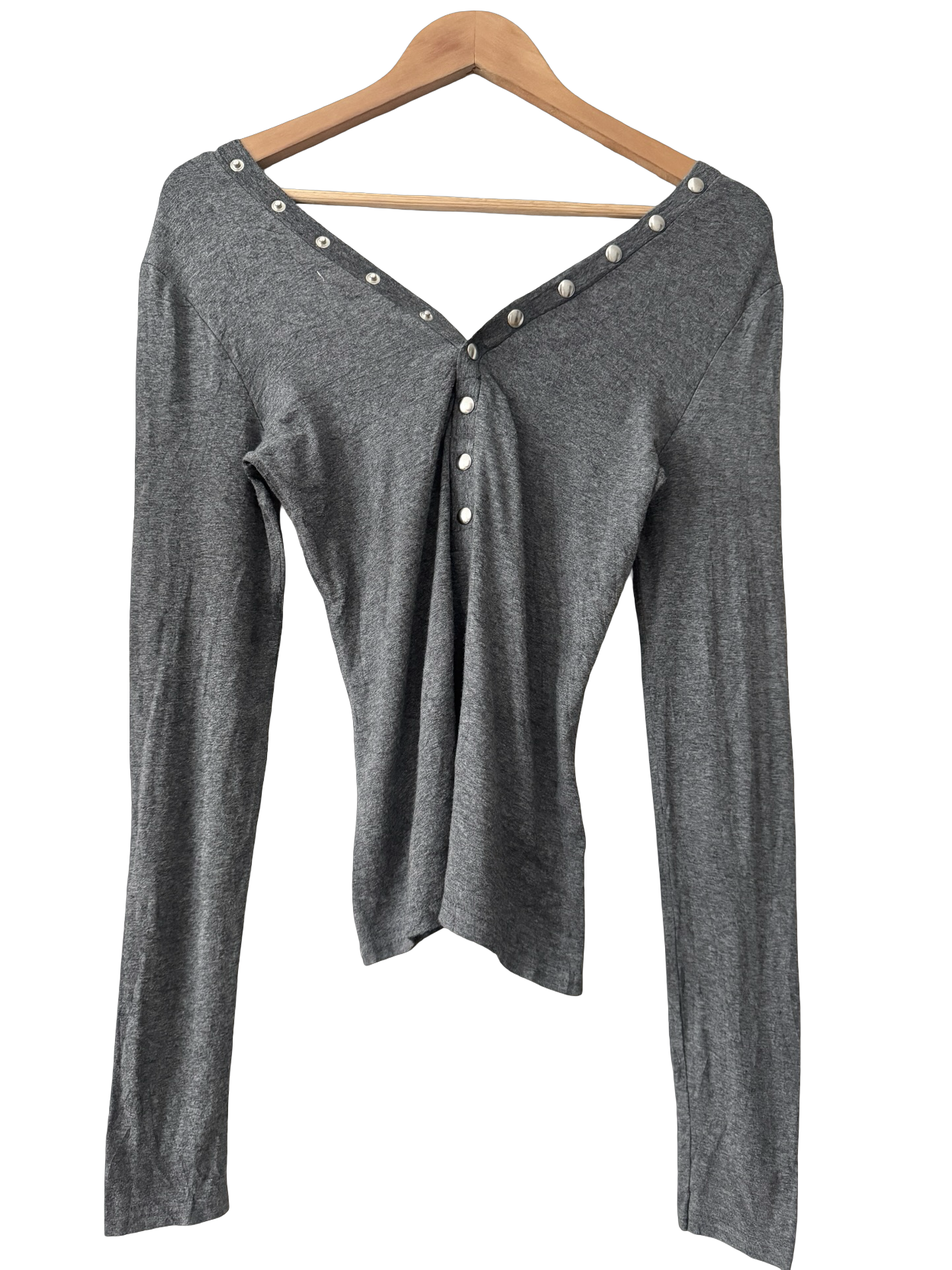 Vintage Y2K Parisian Hardware Draped Button Top (M)