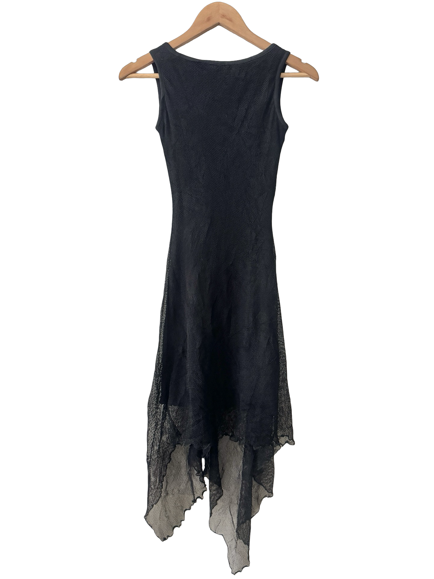 Vintage Y2K Black Swan Mesh Asymmetrical Dress (XS/S)