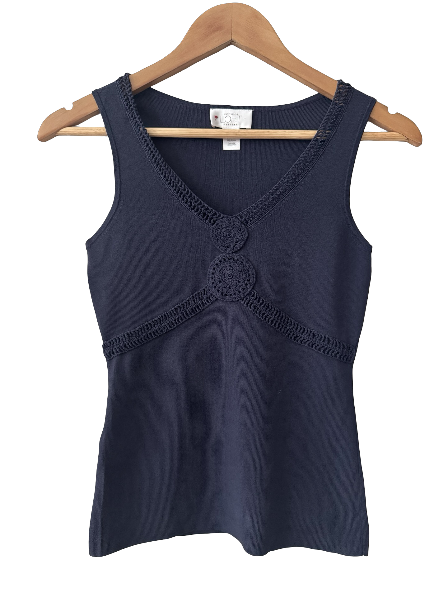 Vintage Y2K Crochet Rosette Tank (S)