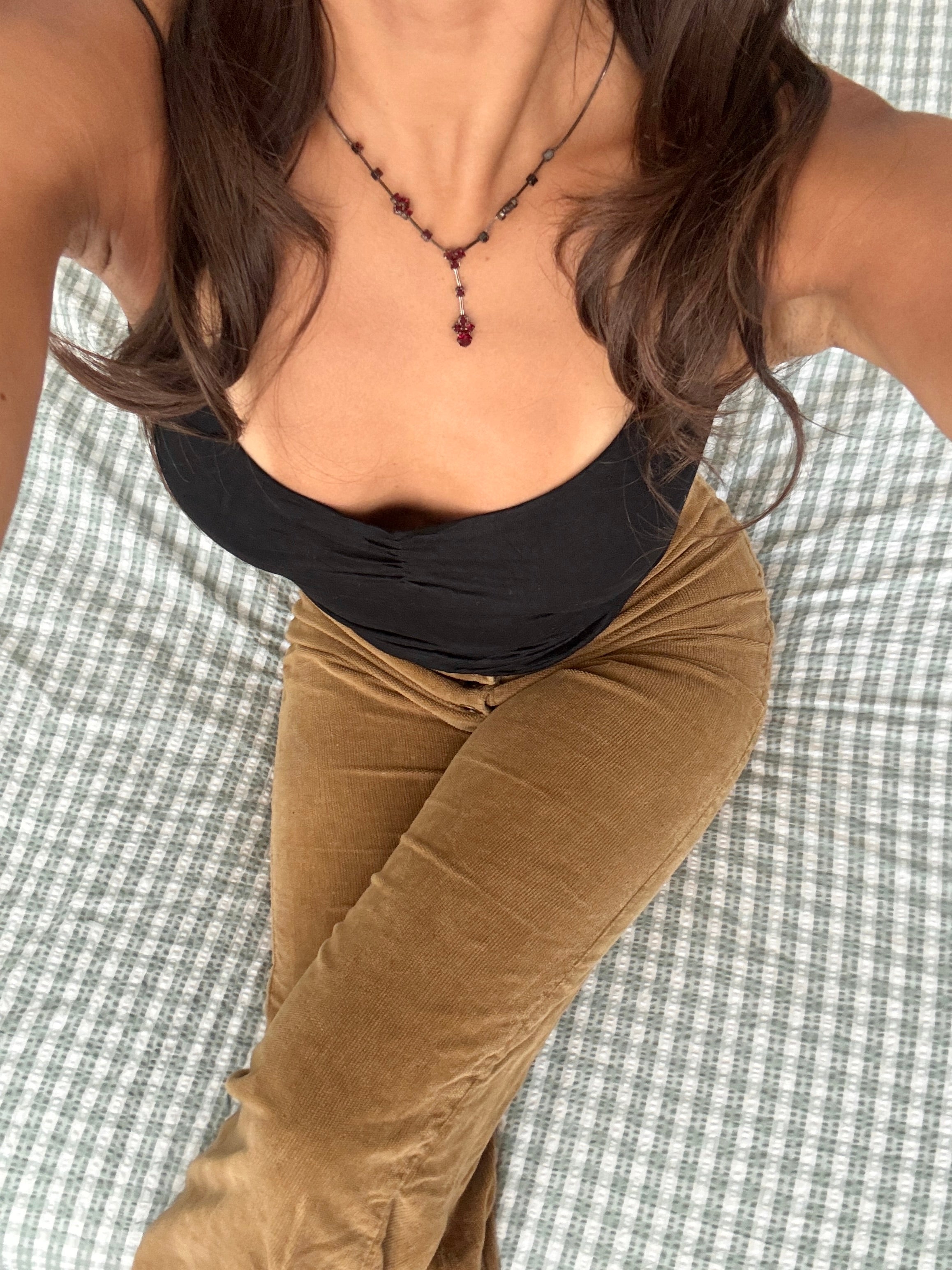 Vintage 90s Garnet Drop Necklace