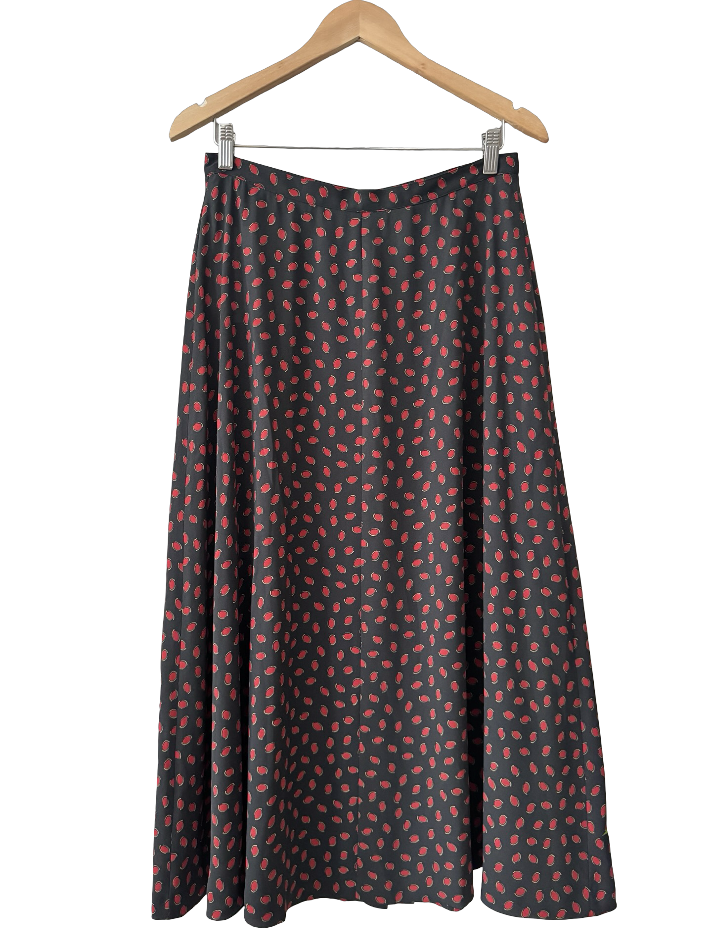 Vintage 90s Retro Button Geometric Midi Skirt (M)