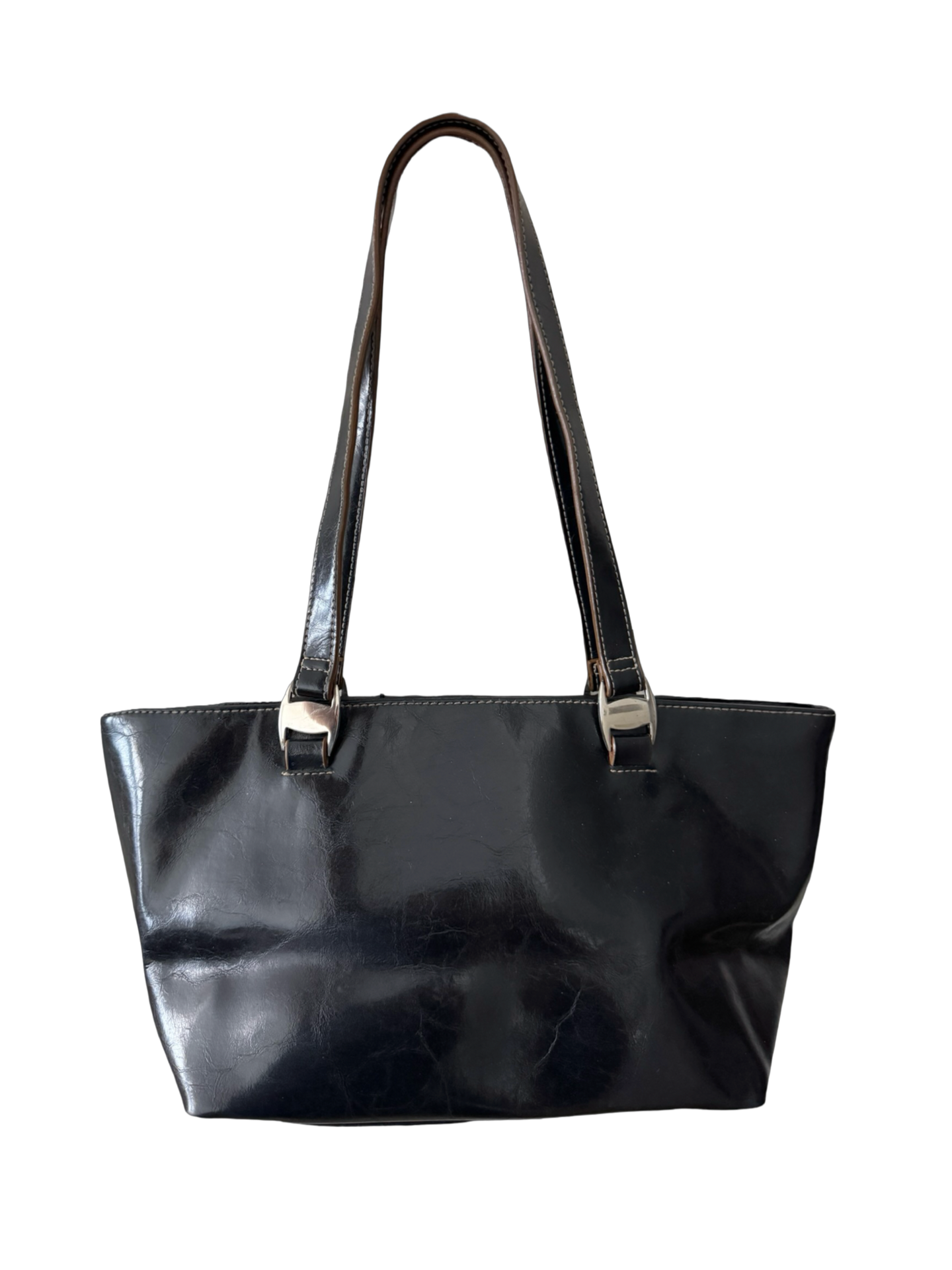 Vintage Y2K Downtown Black Paneled Tote