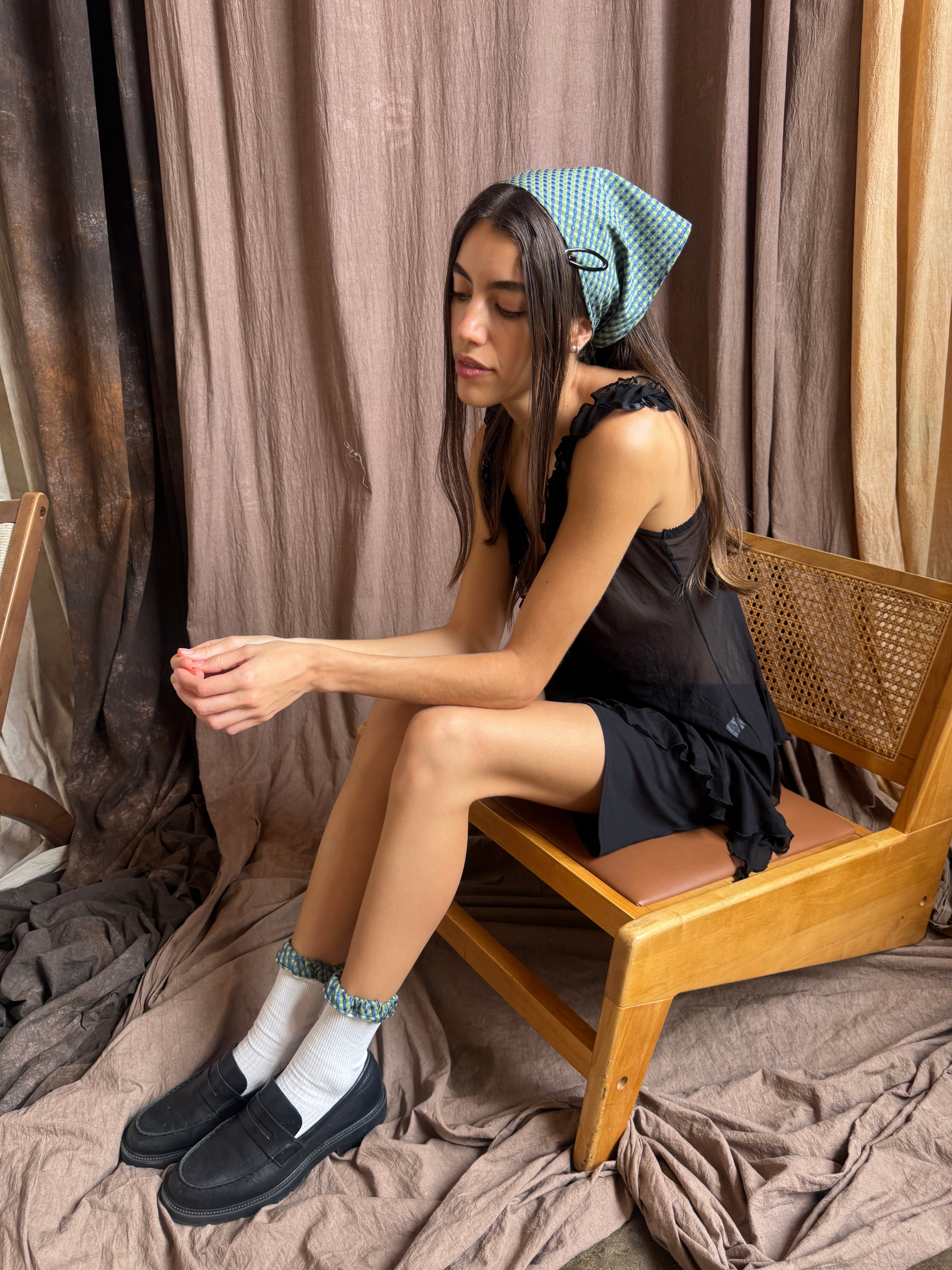 Meadow Check Scarf & Matching Socks Set