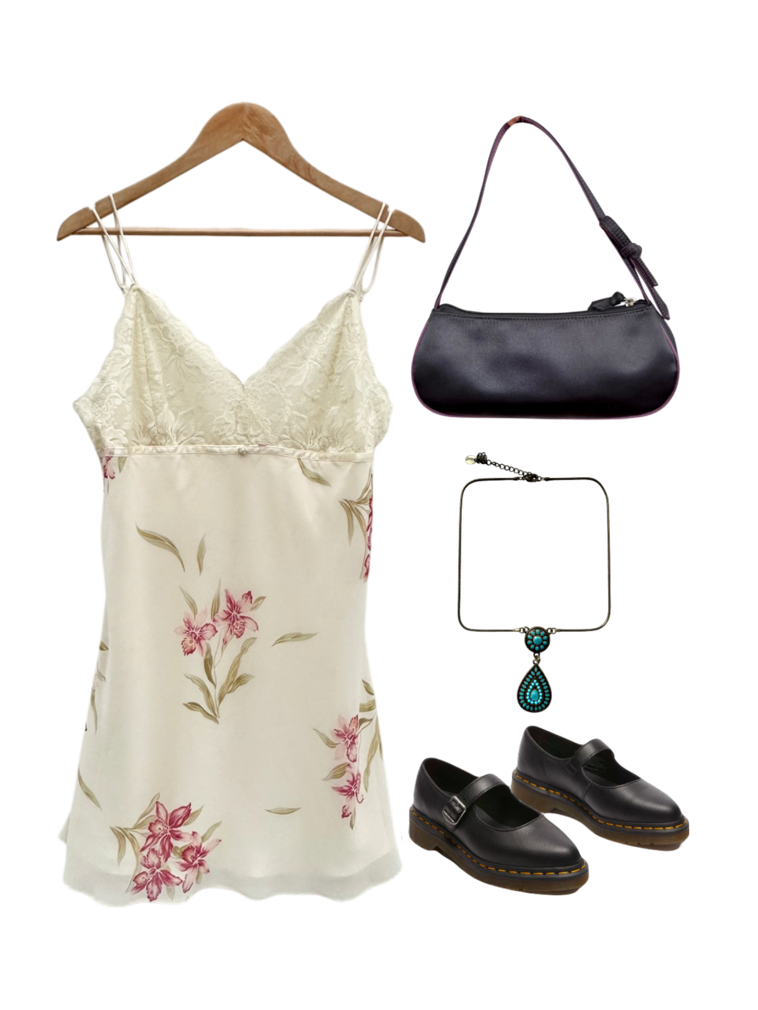 Vintage 90s Lace Floral Mini Slip Dress (L)