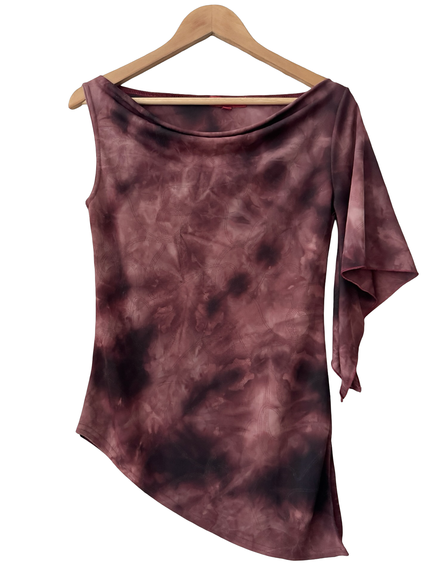 Vintage Y2K Bordeaux Asymmetrical Top (L)