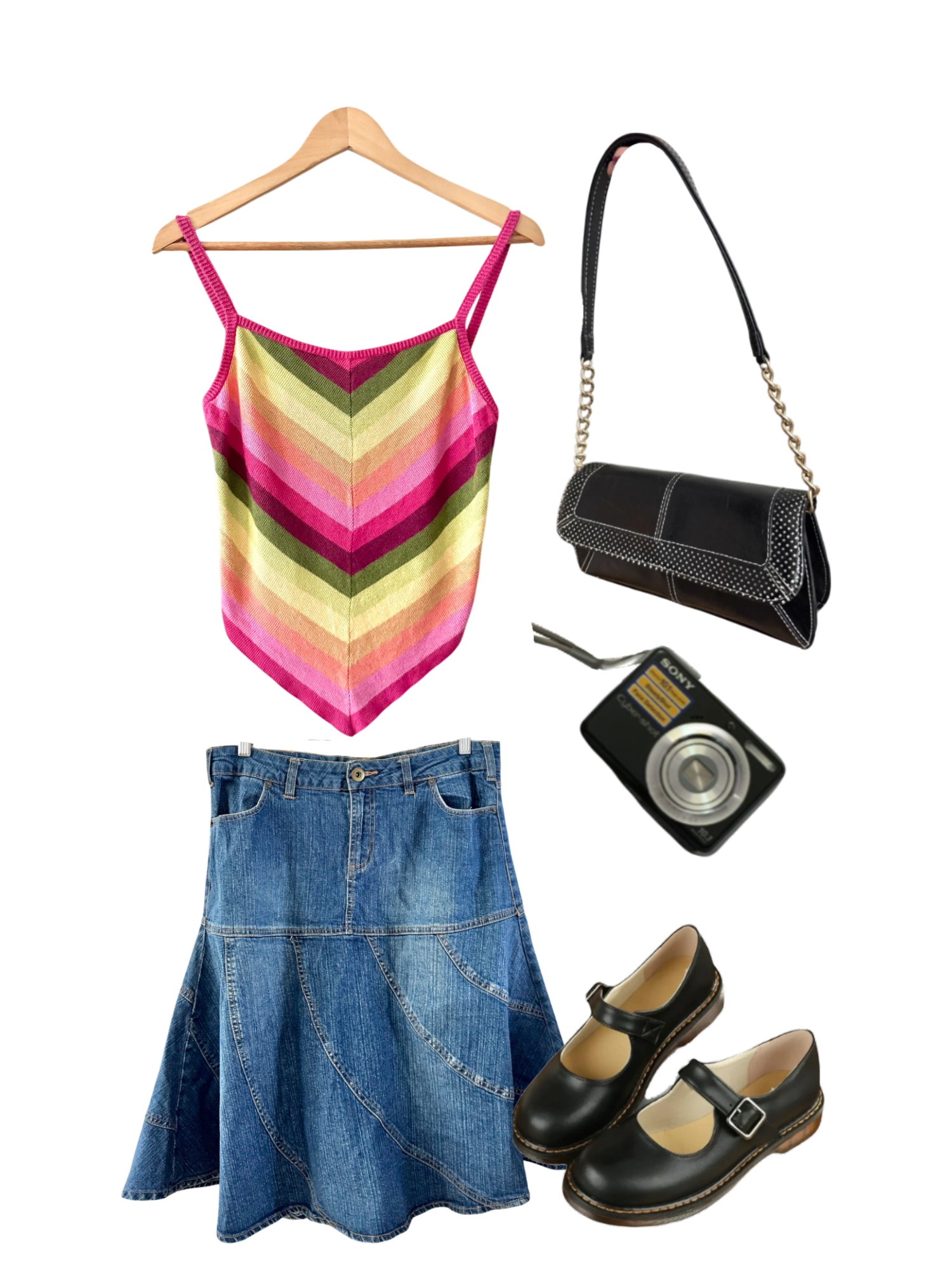 Vintage 90s Candy Stripe Knit Camisole (S/M)