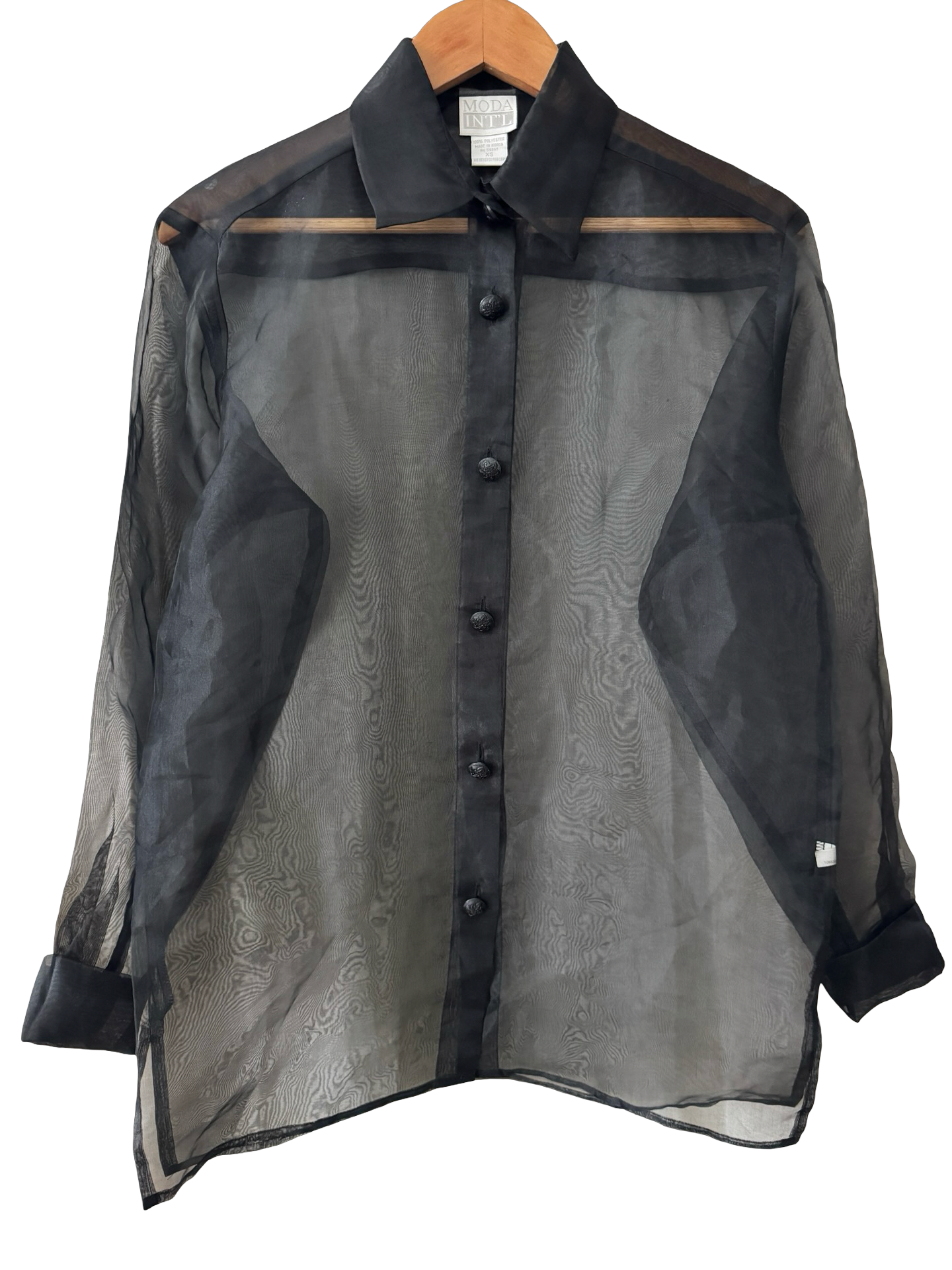 Vintage 90s Moda International Organza Button-Up (M)