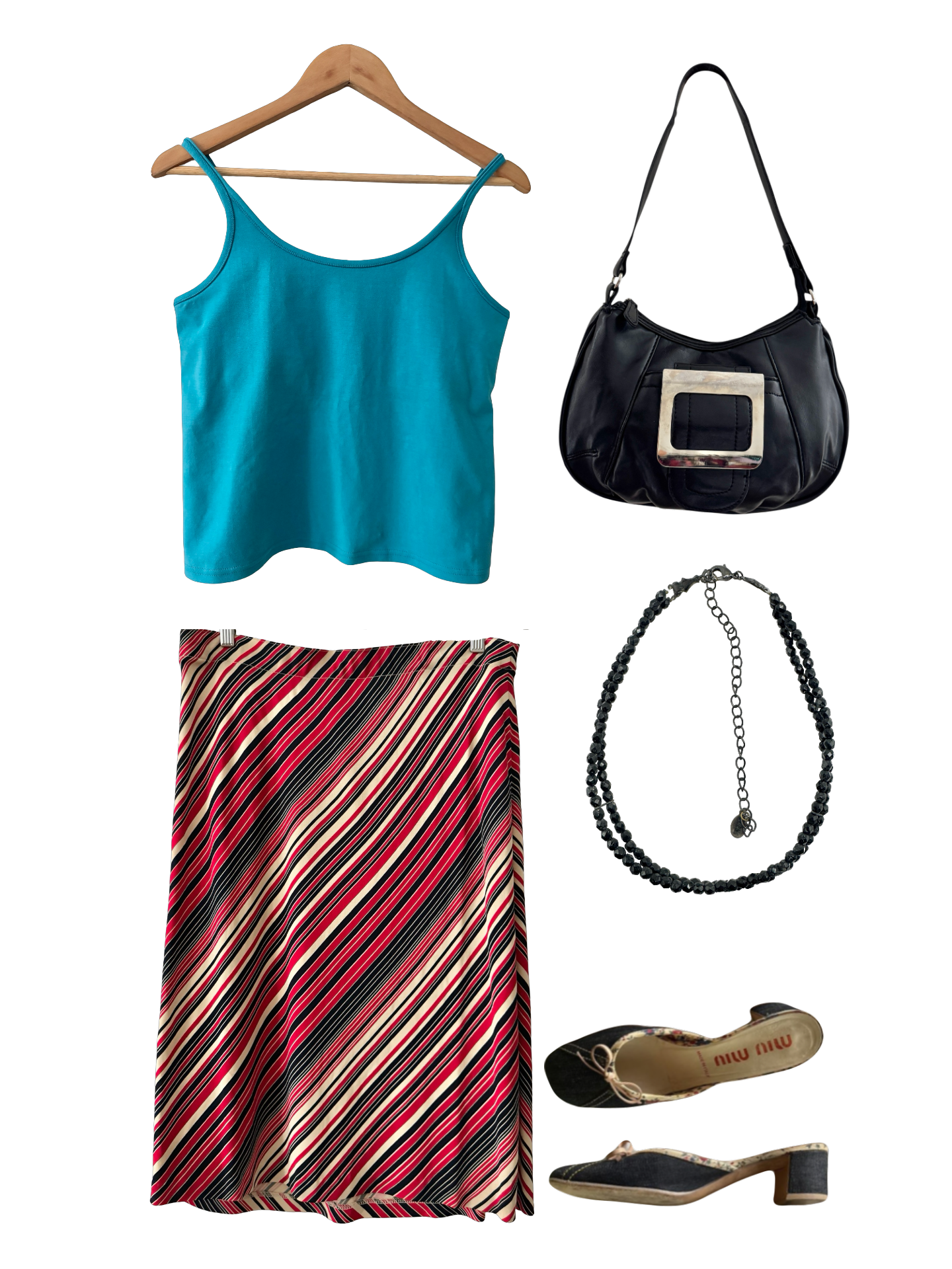 Vintage Y2K After Hours Stripe Rayon Skirt (L)
