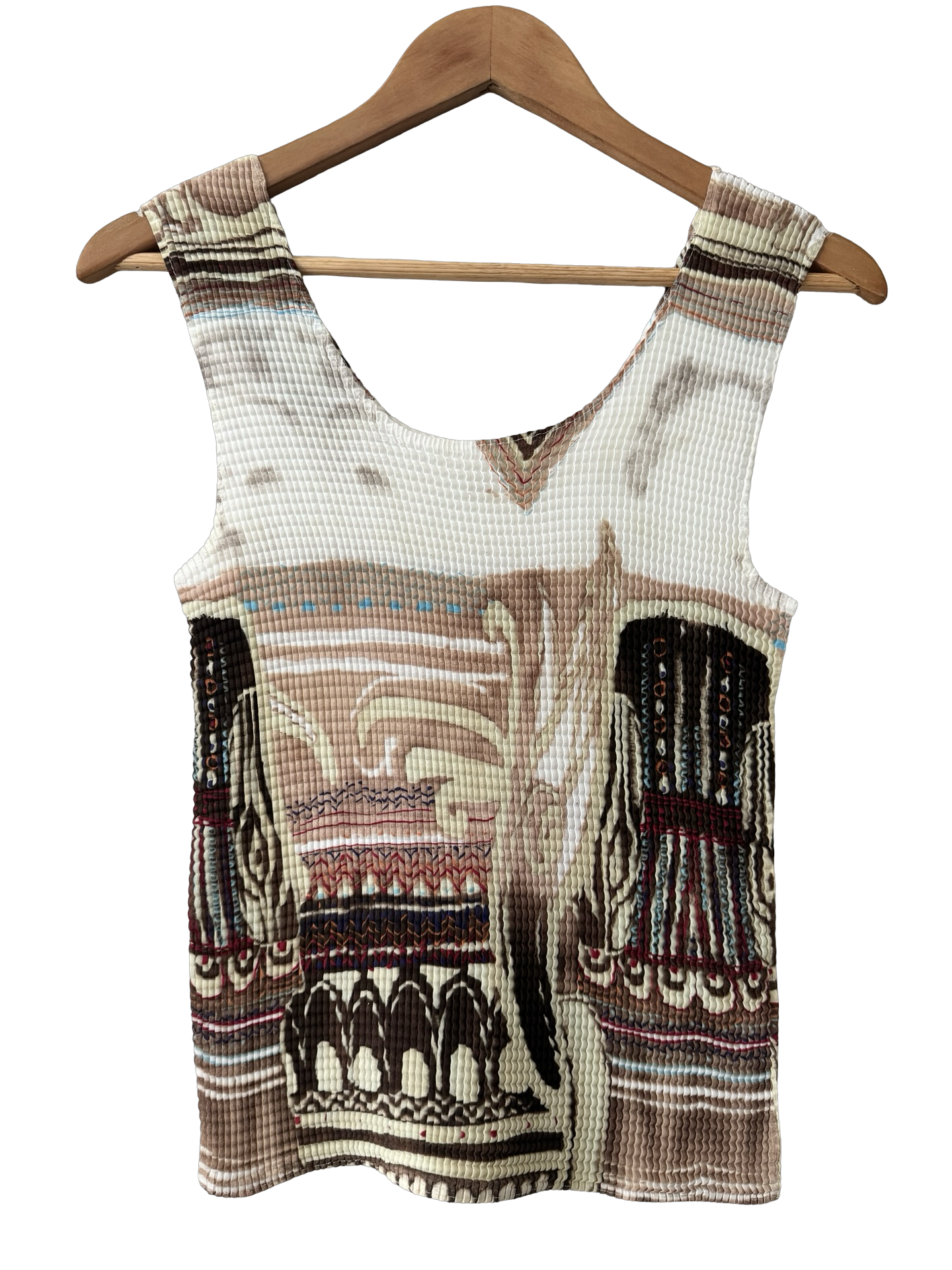 Vintage Y2K Indie Textured Stretch Tank (M)