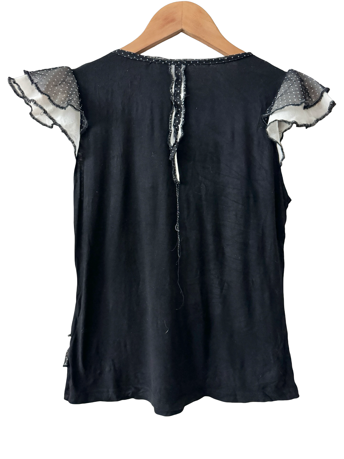 Vintage Y2K Pierrot Polka Dot Ruffle Top (M)