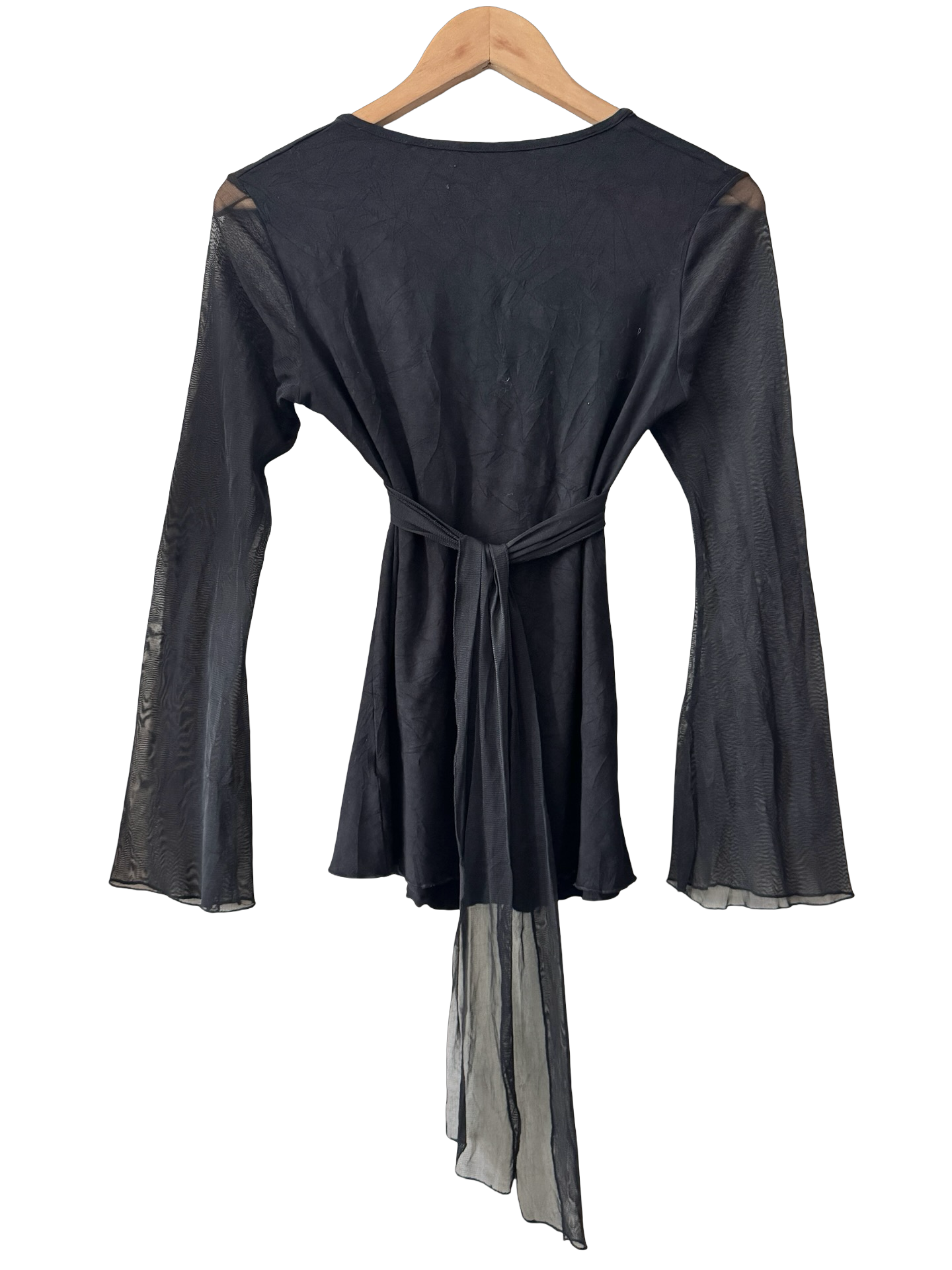 Vintage Y2K Midnight Mesh Embellished Top (M)