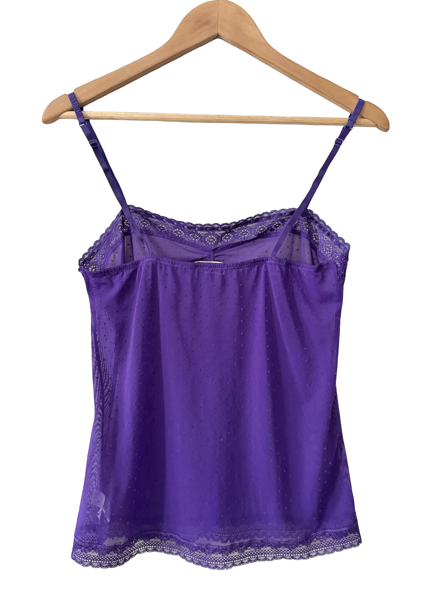 Vintage Y2K French Violet Lace Sheer Cami (S)