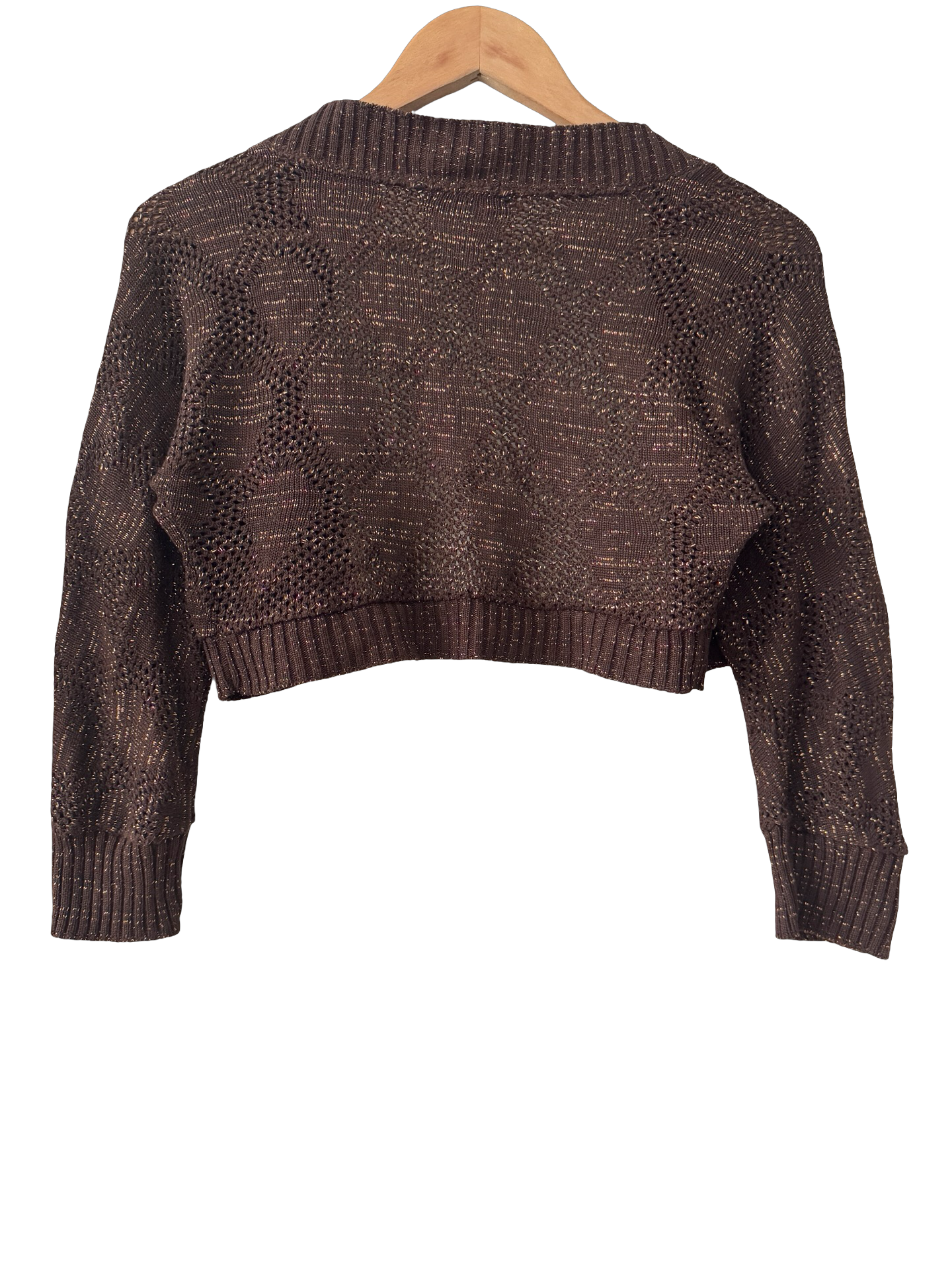 Vintage Y2K Cocoa Shimmer Shrug (S/M)