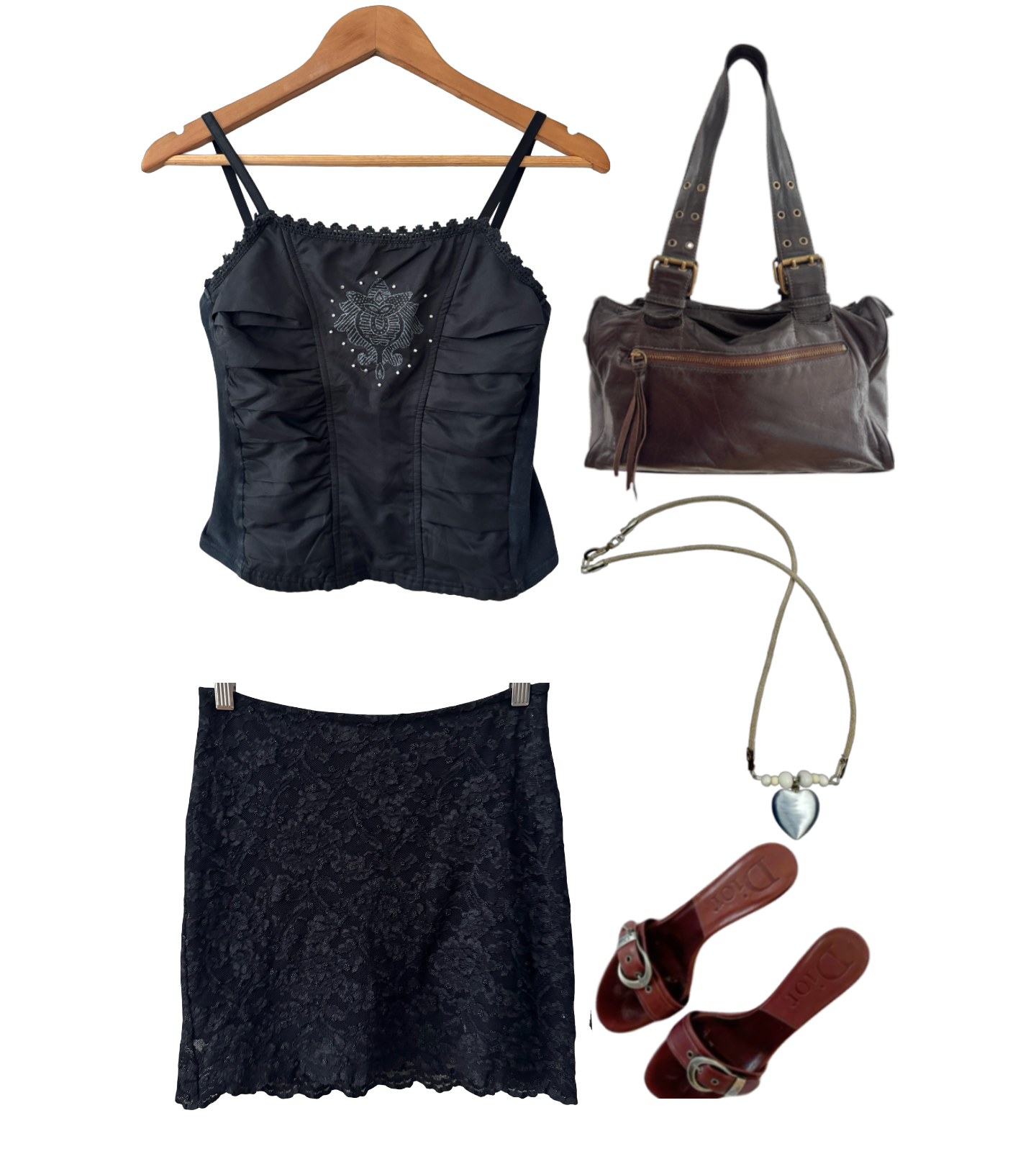 Vintage Y2K Bisou Bisou Lace Mini Skirt (XS)