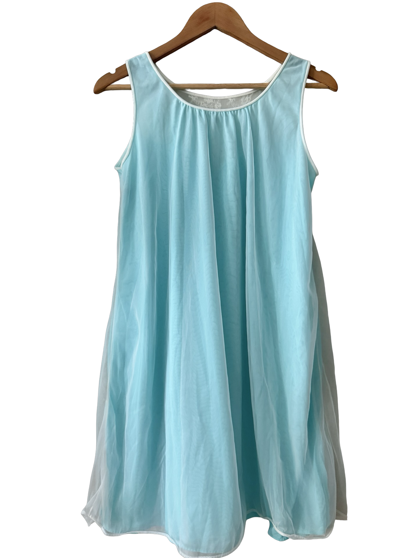 Vintage 60s Aqua Lace  Mini Dress (M)