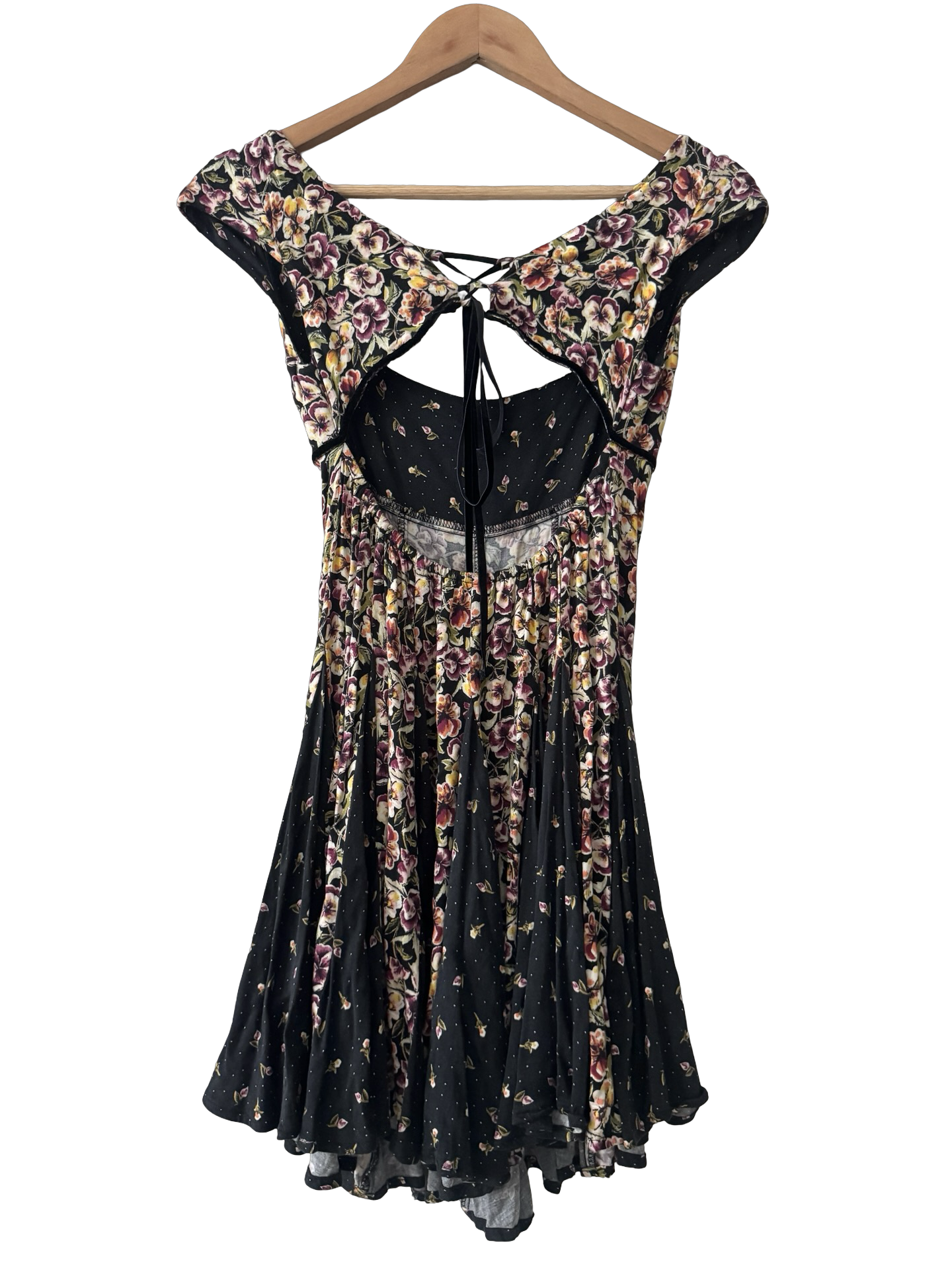 Vintage Y2K Free People Boho Cutout Mini Dress (XS)