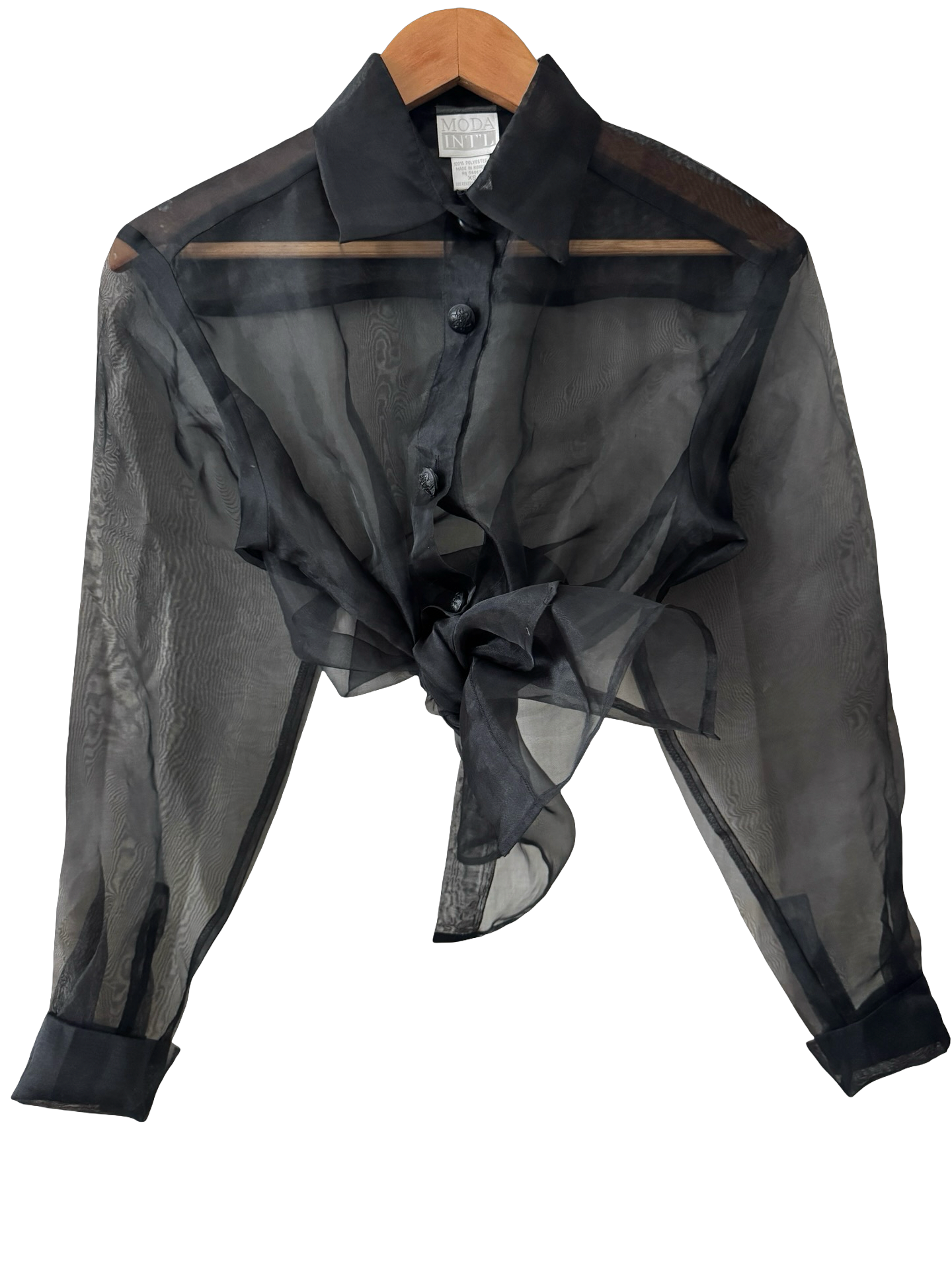Vintage 90s Moda International Organza Button-Up (M)