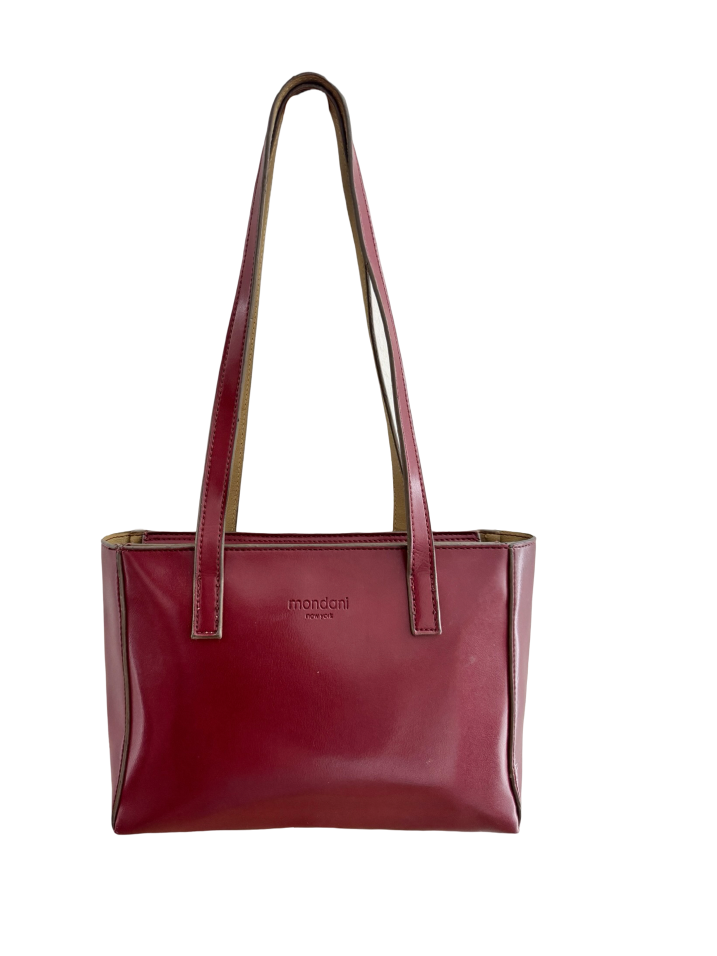 Vintage 90s Deep Burgundy Leather Shoulder Bag