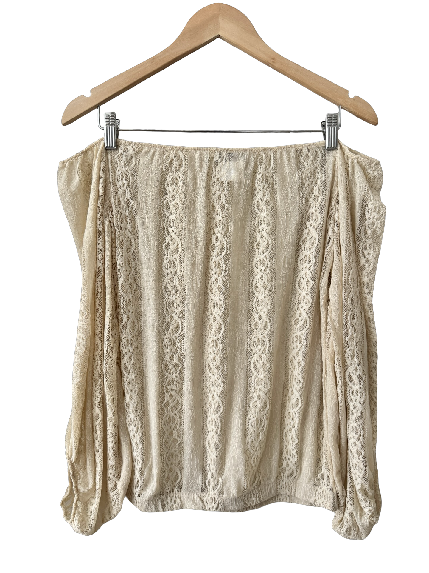Vintage Y2K Romantic Lace Poet Blouse (M)