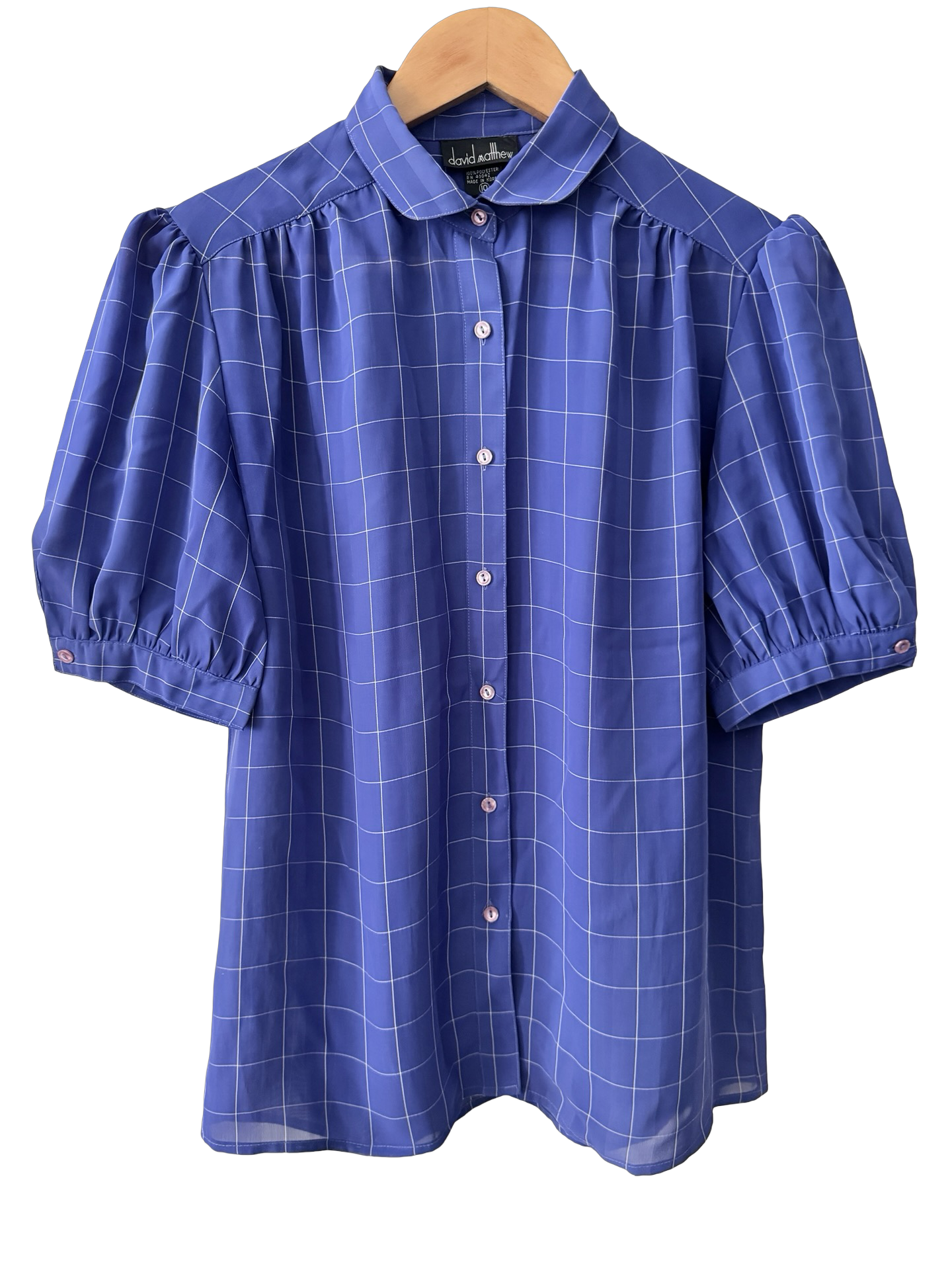 Vintage 90s Cobalt Peasant Blouse (M)