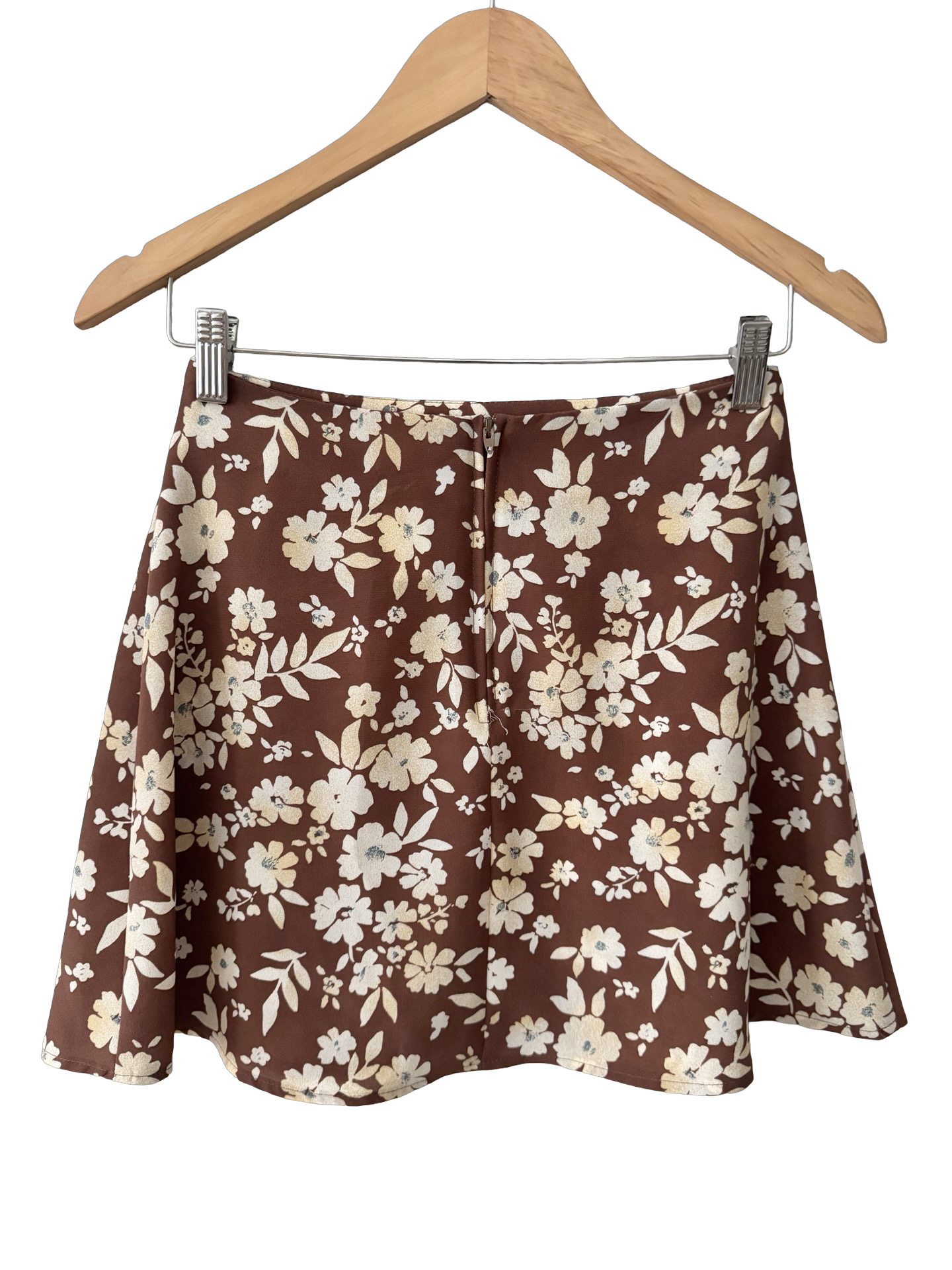 Vintage 90s Soda Blue Brown Floral Mini Skirt (S)