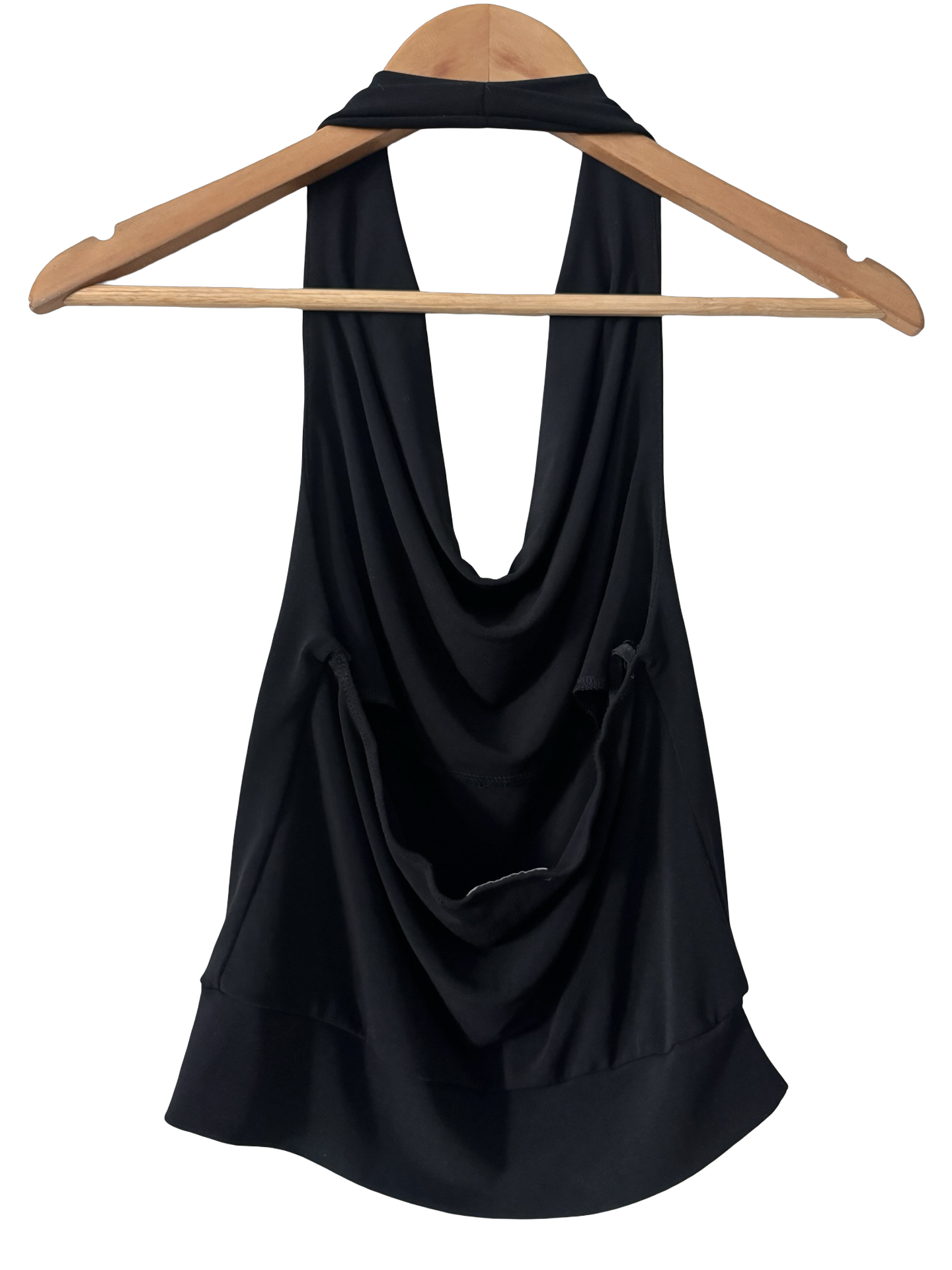 Vintage 90s Midnight Muse Cowl Neck Halter Top (S)