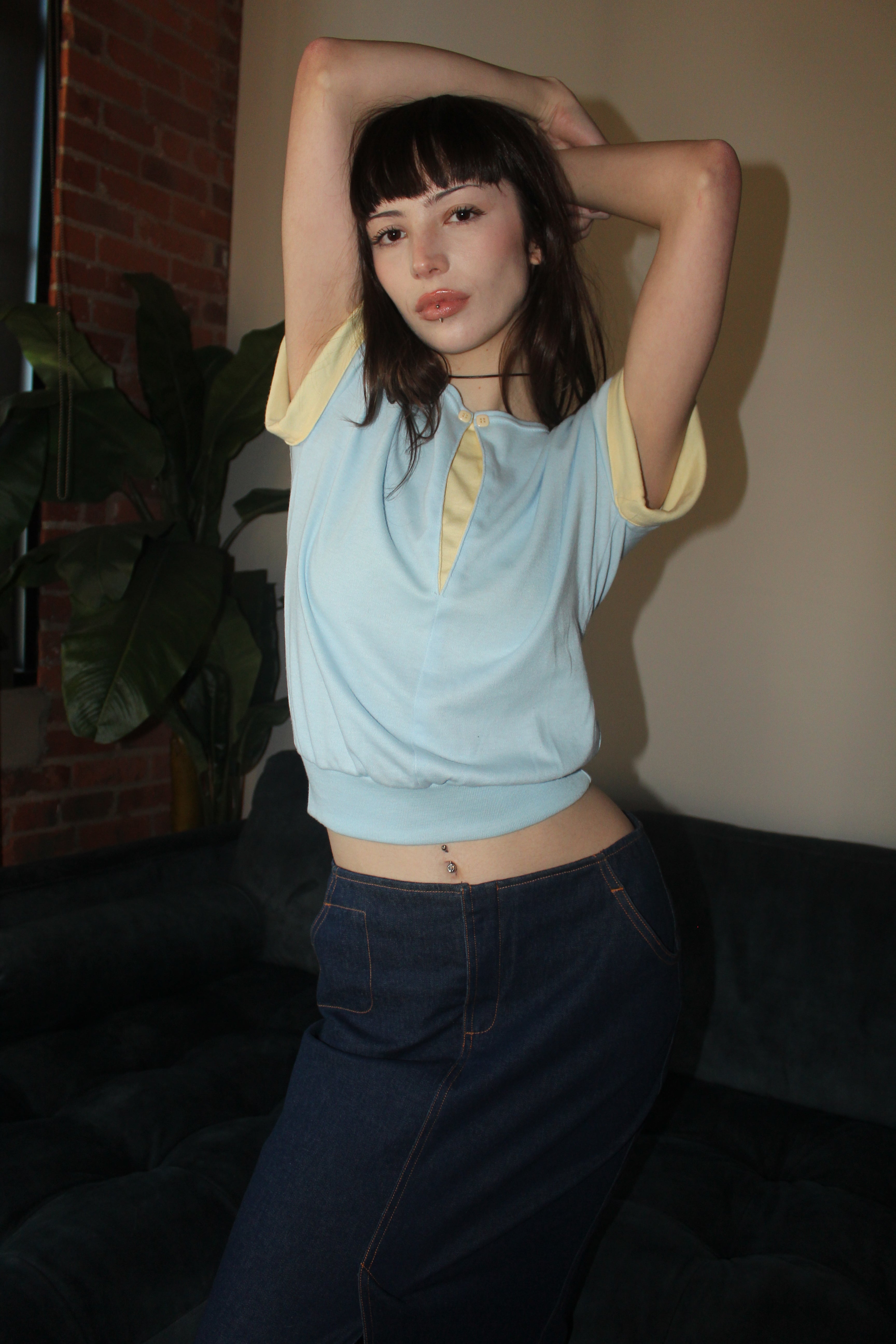 Vintage 80s Cropped Cinched Tee (S)