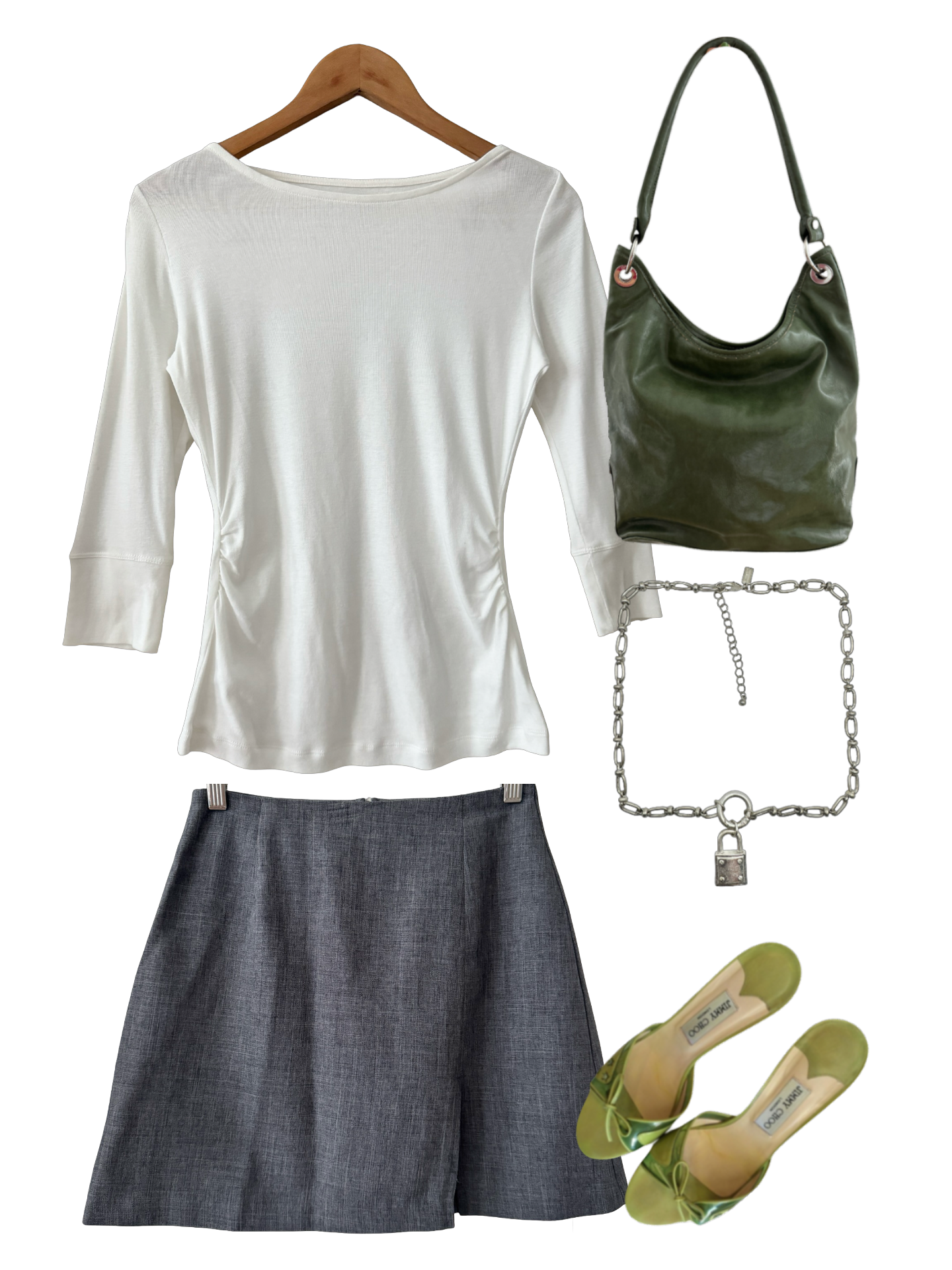 Vintage Y2K Vanilla Ruched Ballet Top (S-M)