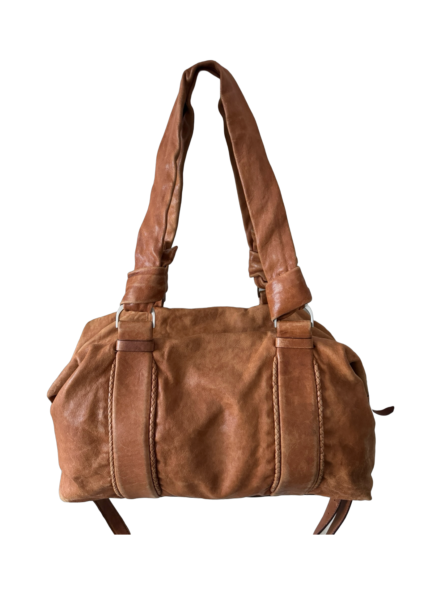 Vintage Y2K Cognac Leather Shoulder Bag
