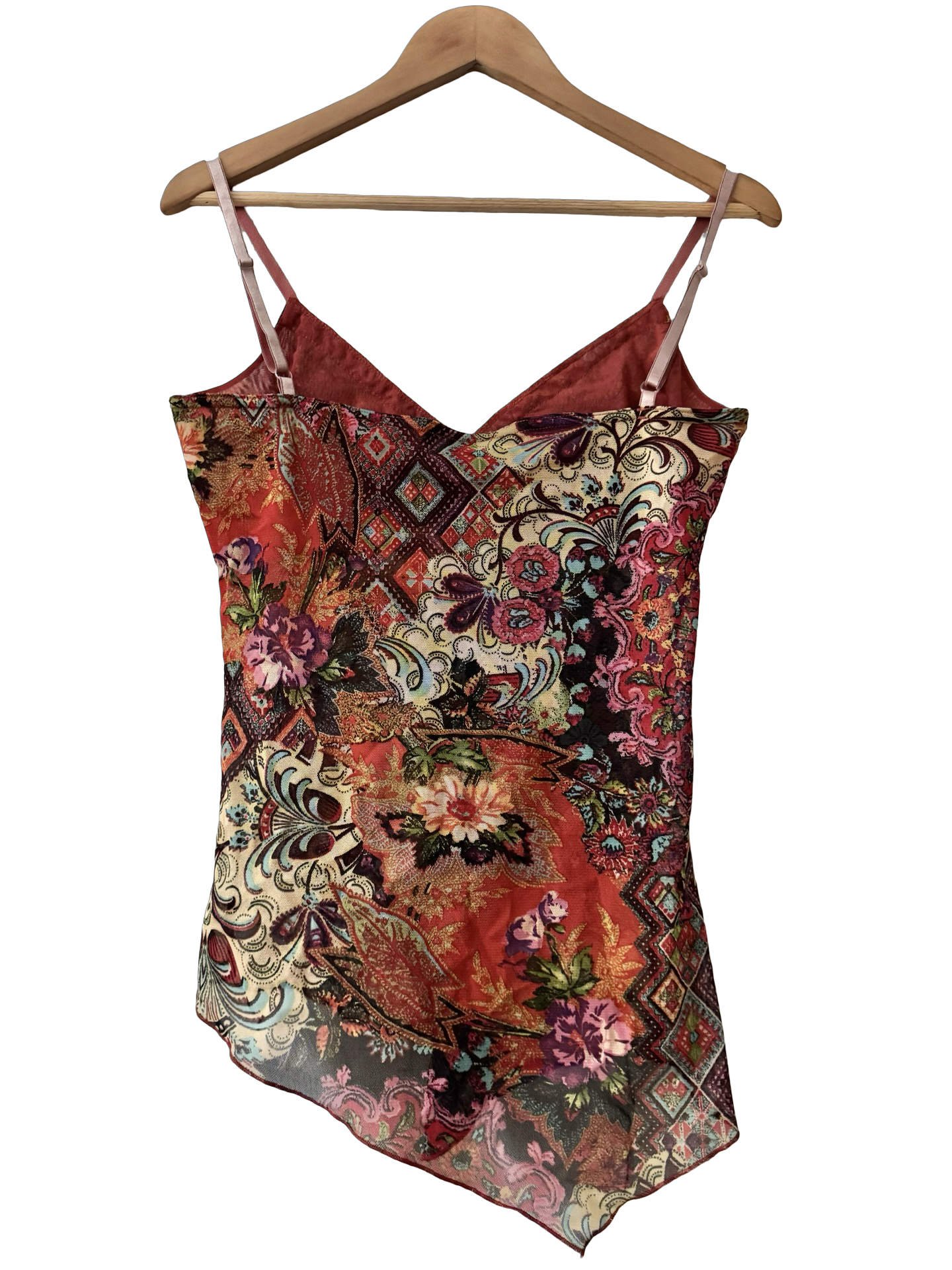 Vintage Y2K Marrakech Patchwork Ruffle Top (M-L)