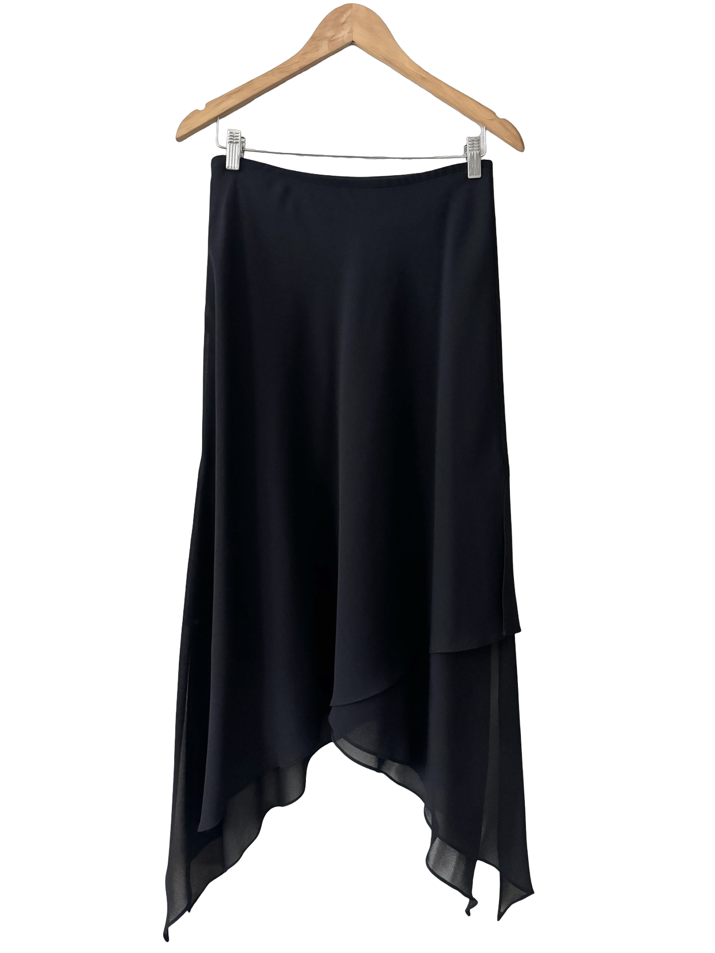 Vintage 90s Midnight Handkerchief Hem Midi Skirt (M)