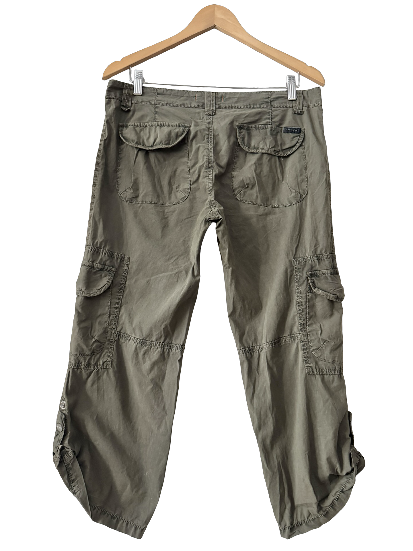 Vintage Y2K Utility Girl Olive Cargo Trousers (M)