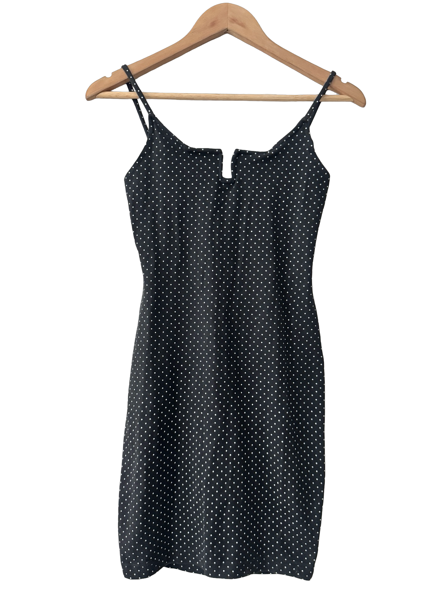 Vintage 90s Black Polka Dot Mini Dress (XS/S)