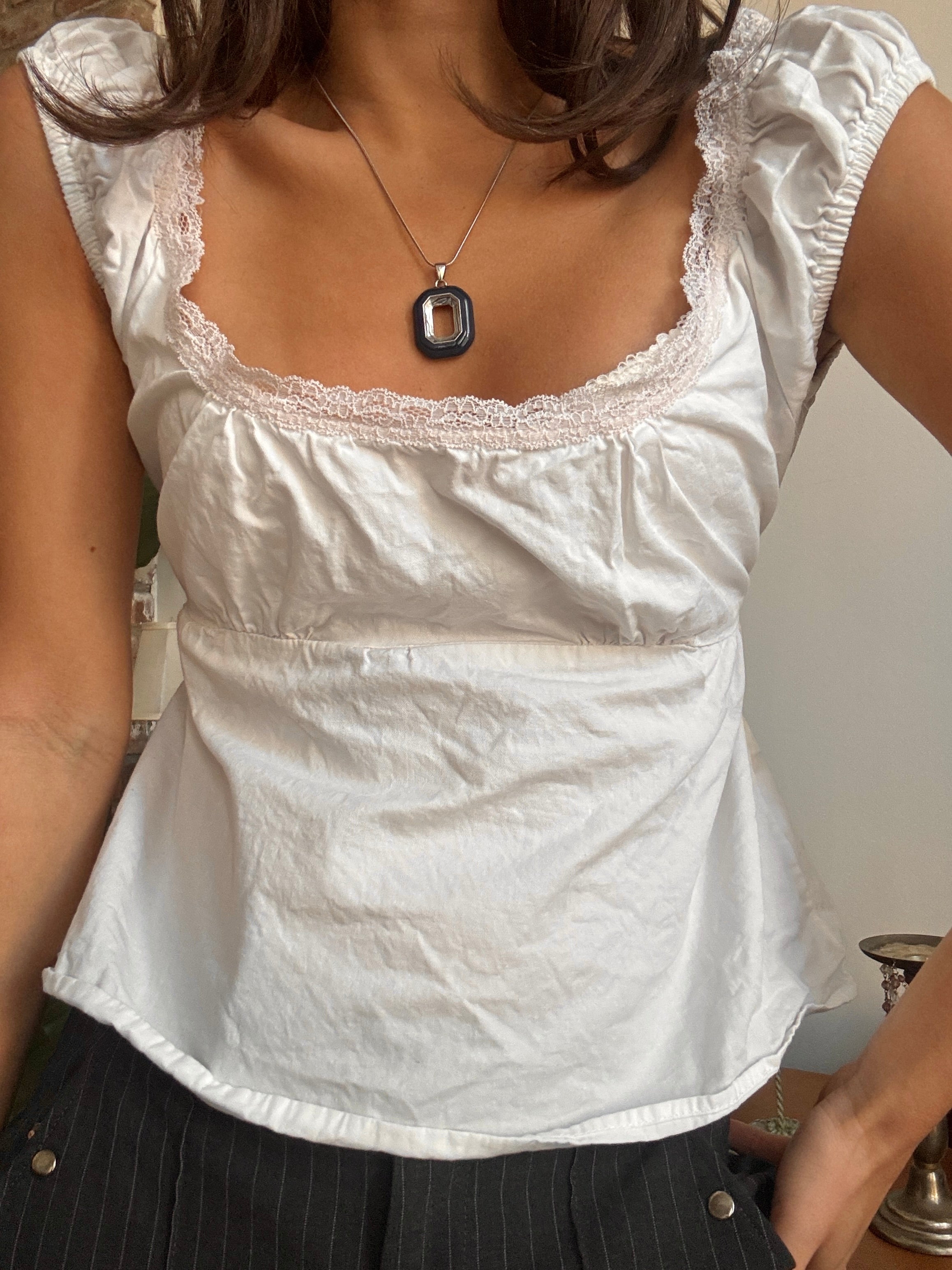 Vintage Y2K Midnight Mod Geometric Pendant Necklace
